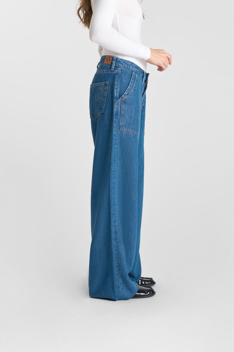 Loose jeans, wide, length 34 LE TEMPS DES CERISES Blue