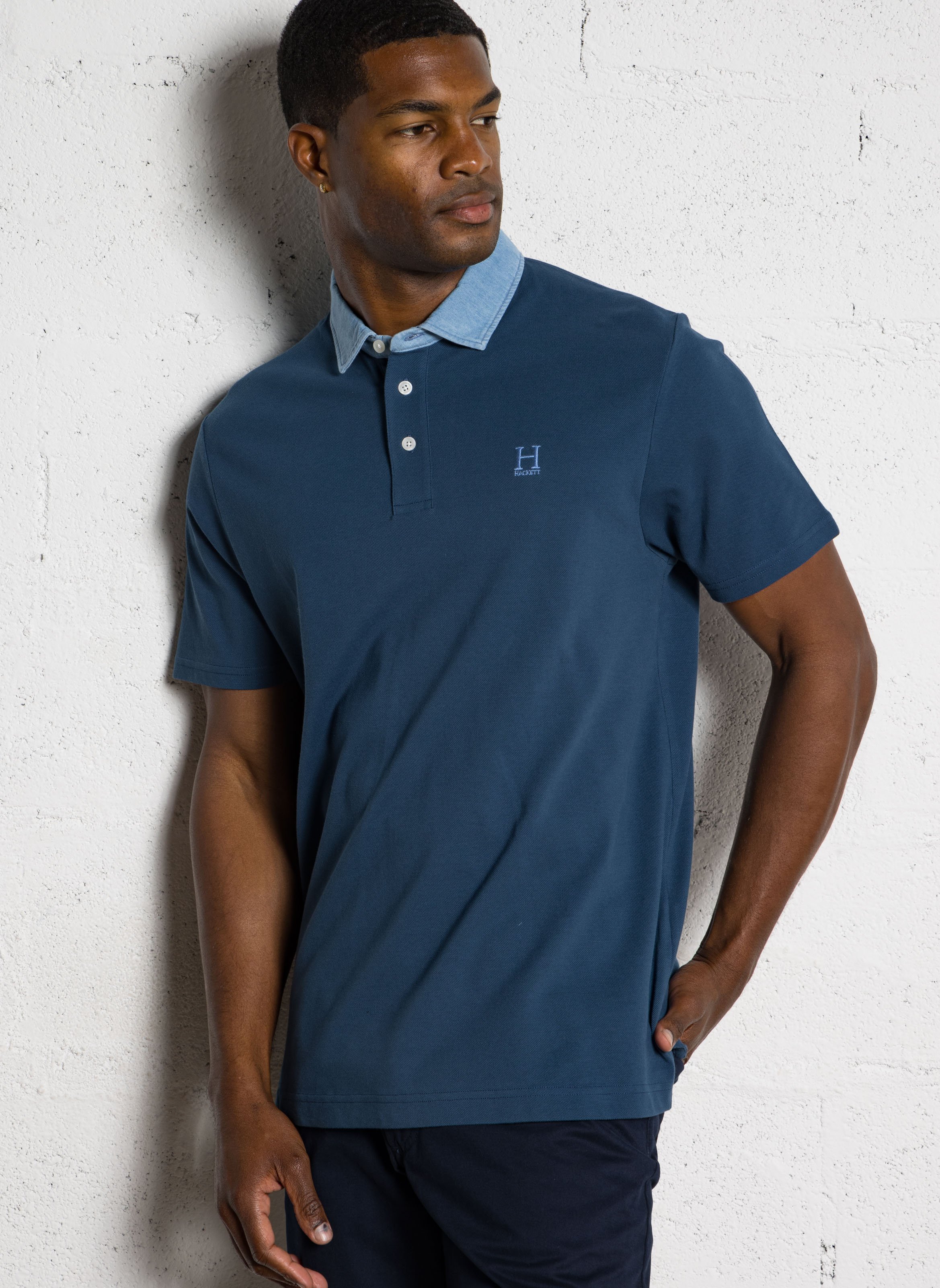 Polo regular-fit en coton HACKETT Bleu
