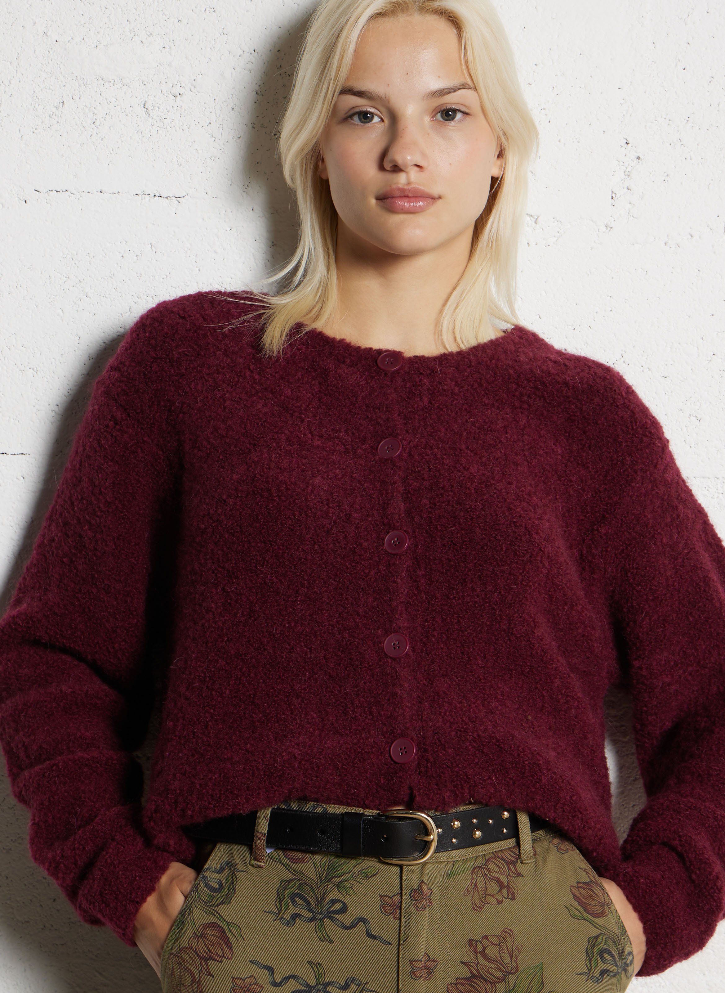 Ceinture à studs en cuir DES PETITS HAUTS Noir