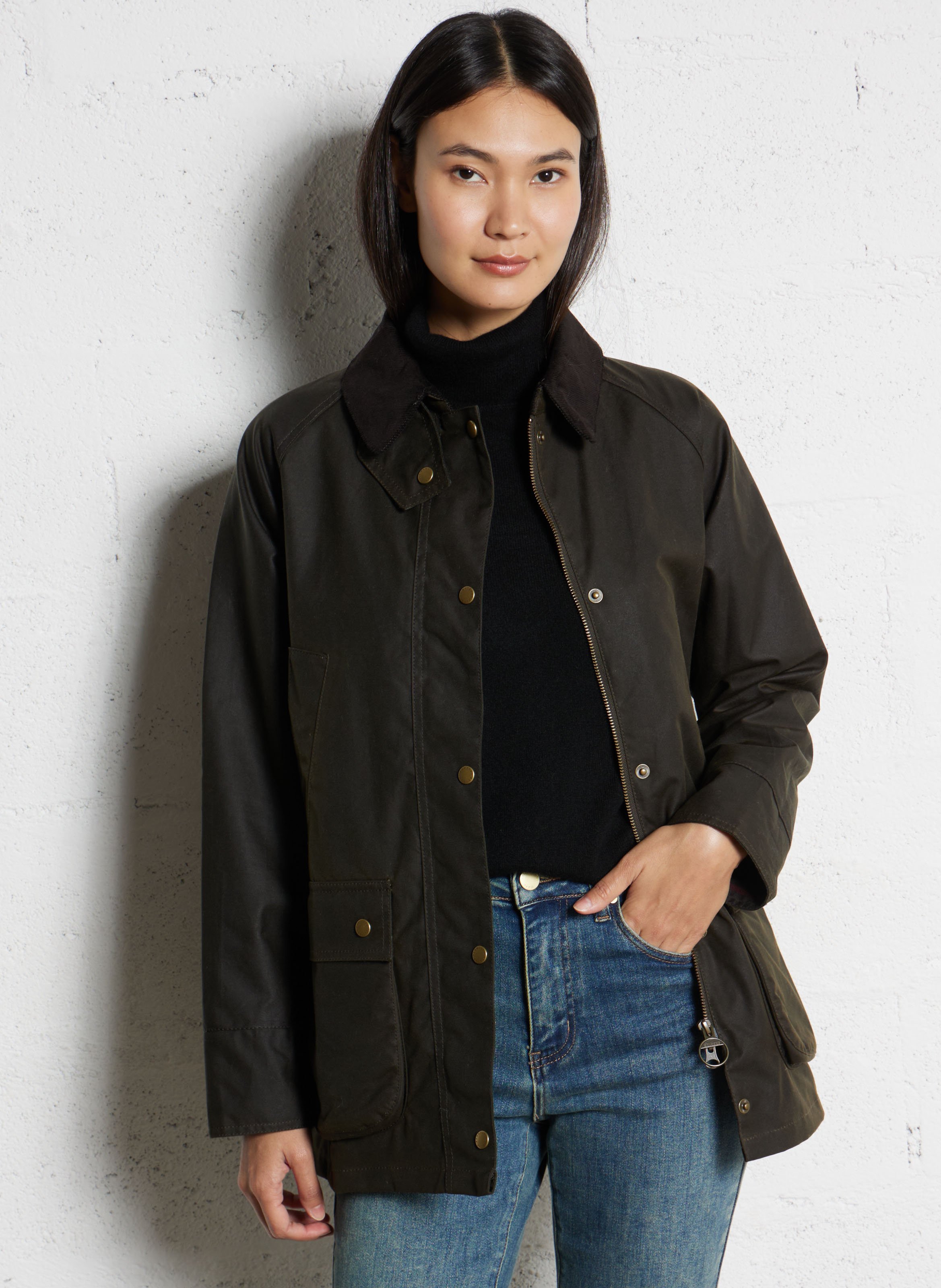 Parka col classique en coton BARBOUR Kaki