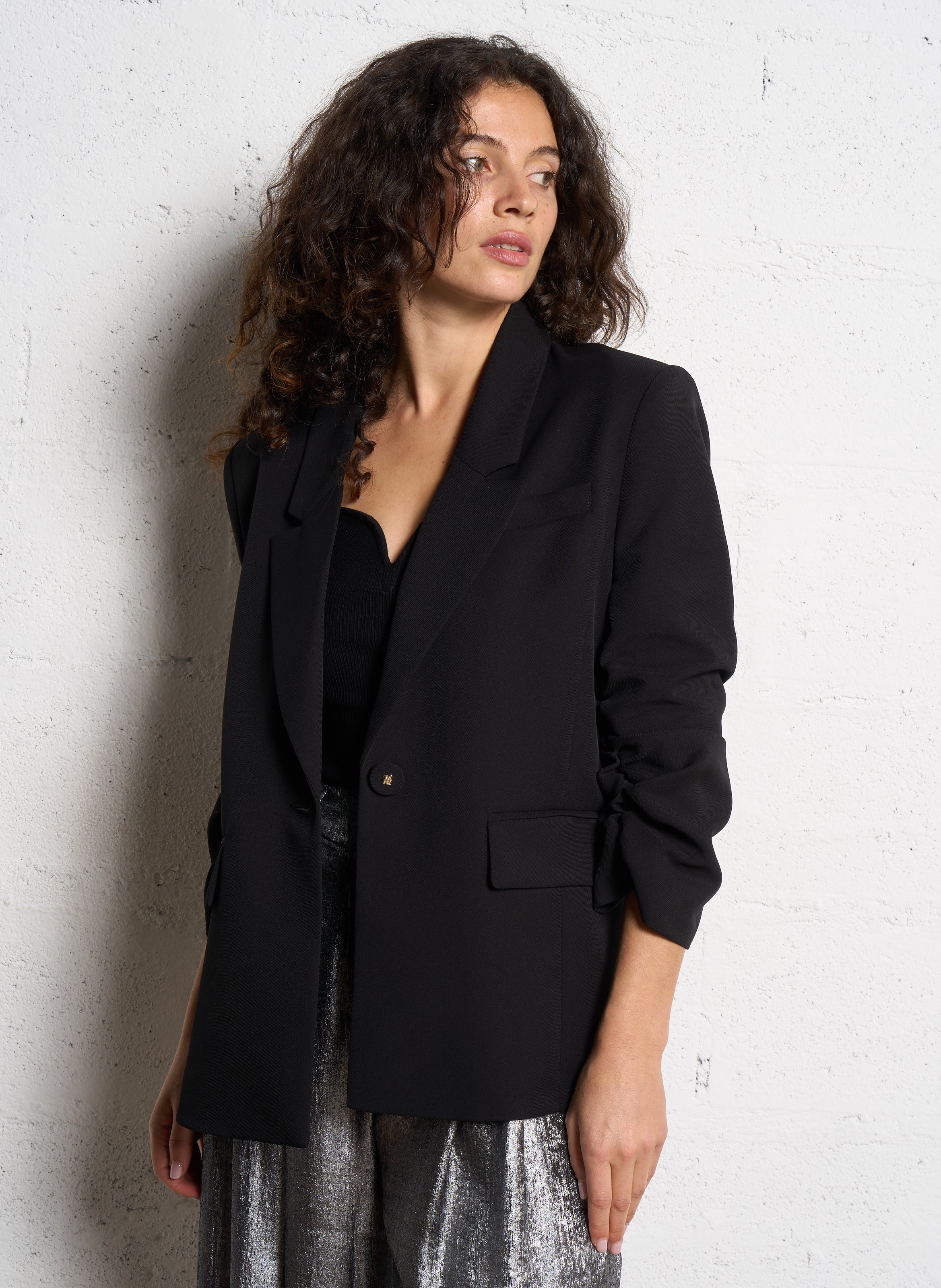 Oversized blazer jacket with notched lapel IMPERIAL Black