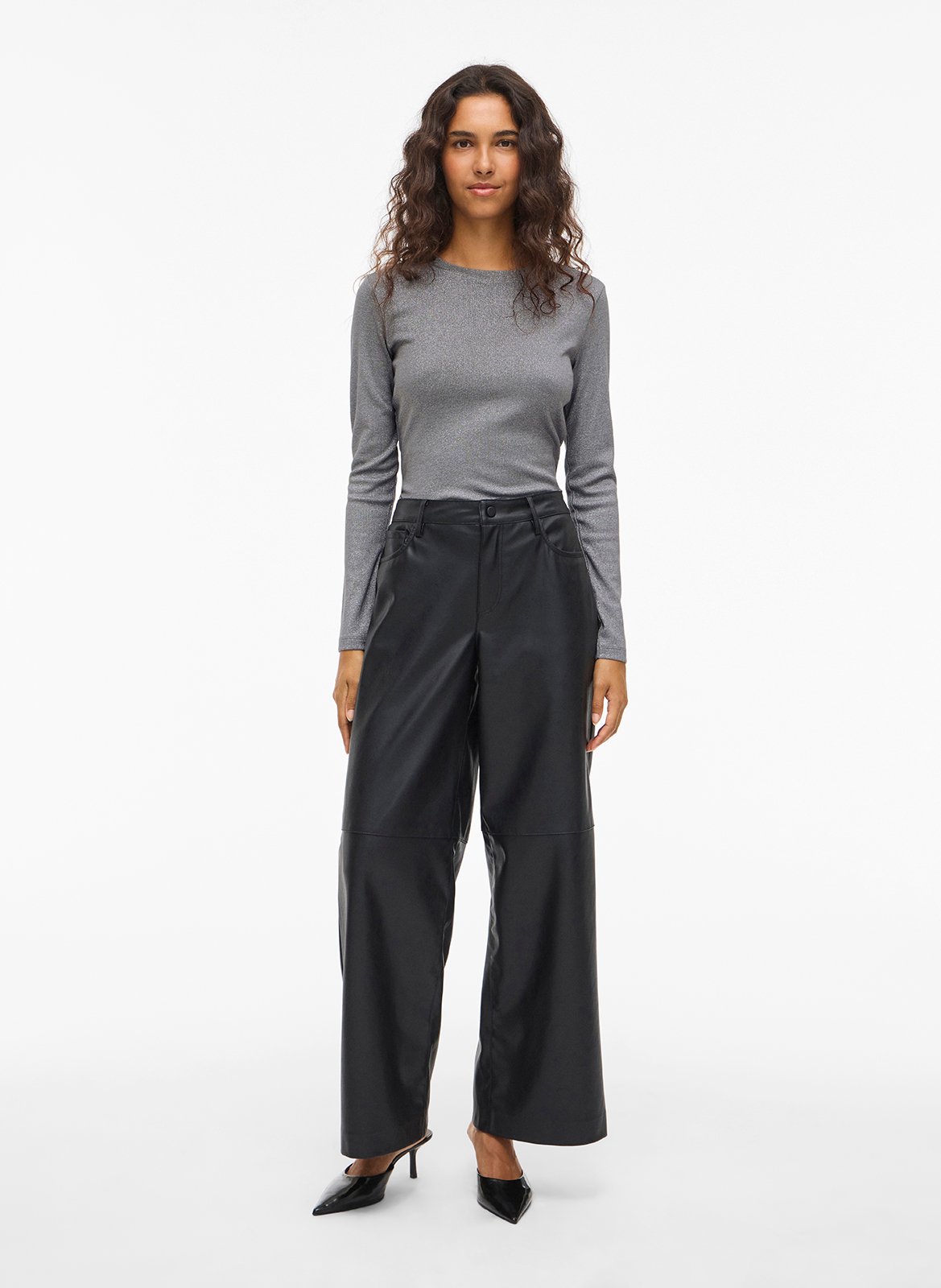 Tee-shirt col rond VILA Gris