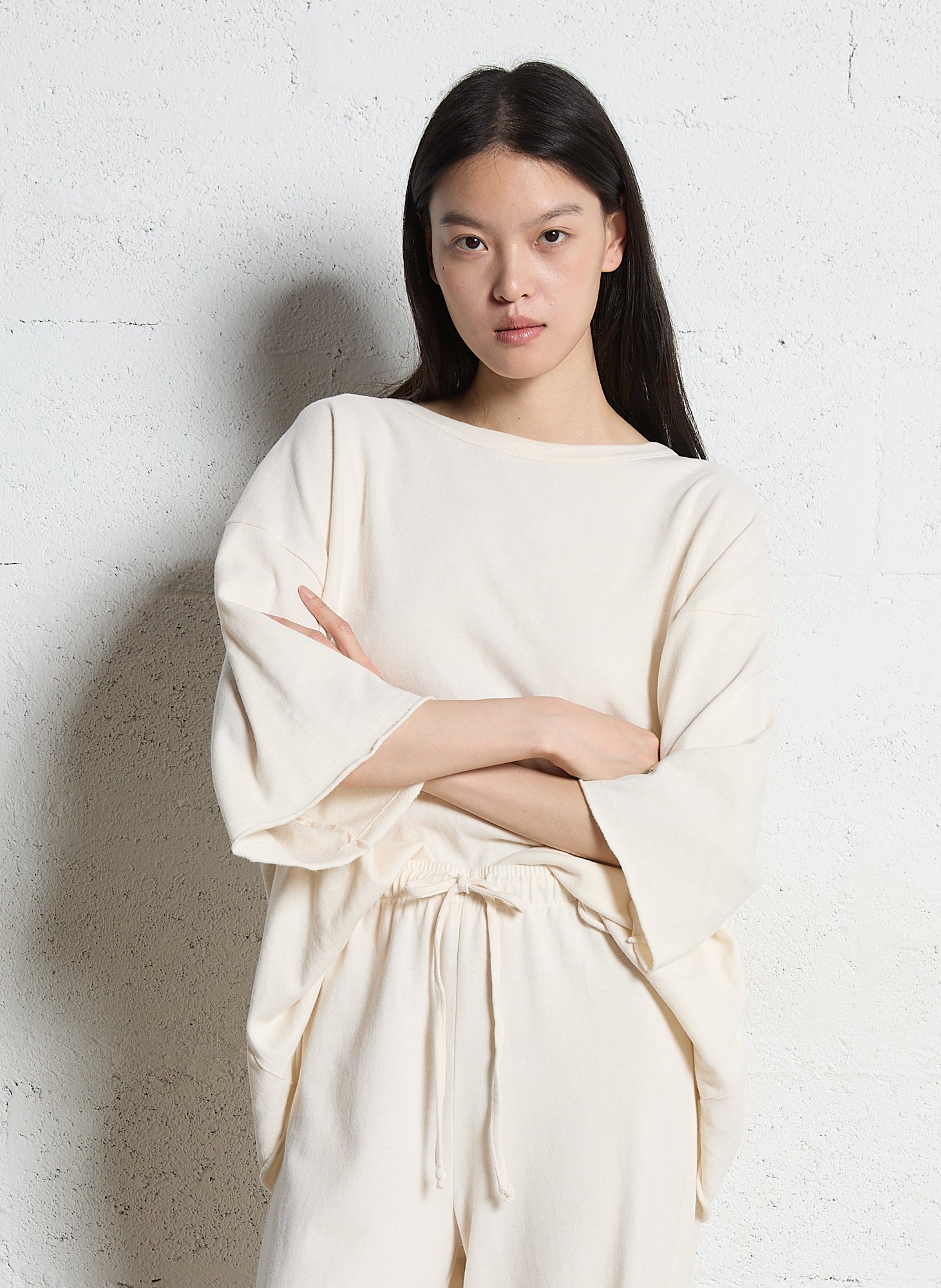 Oversized round-neck cotton T-shirt AMERICAN VINTAGE Beige