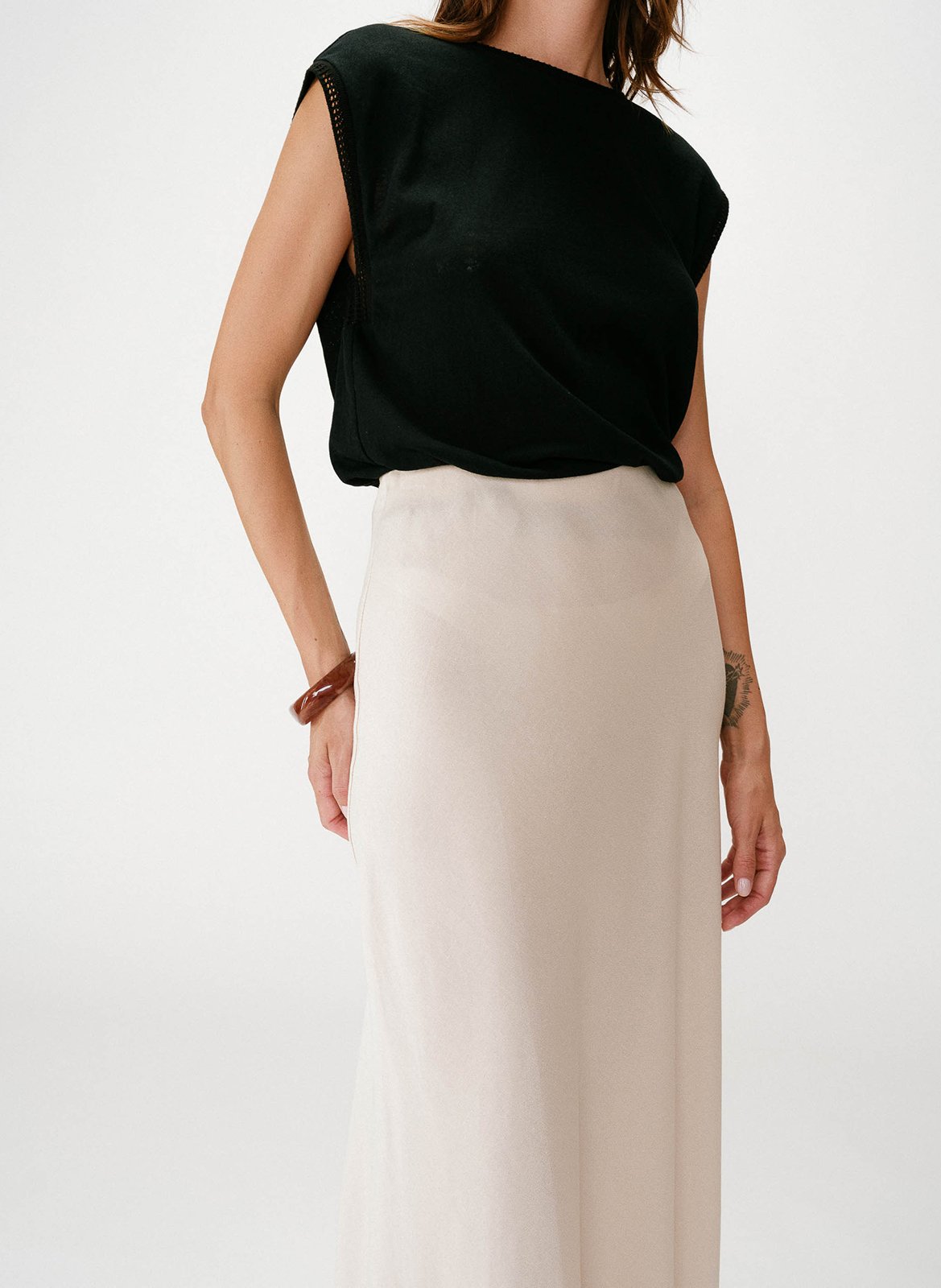 Lange, gerende rok GRACE ET MILA Beige