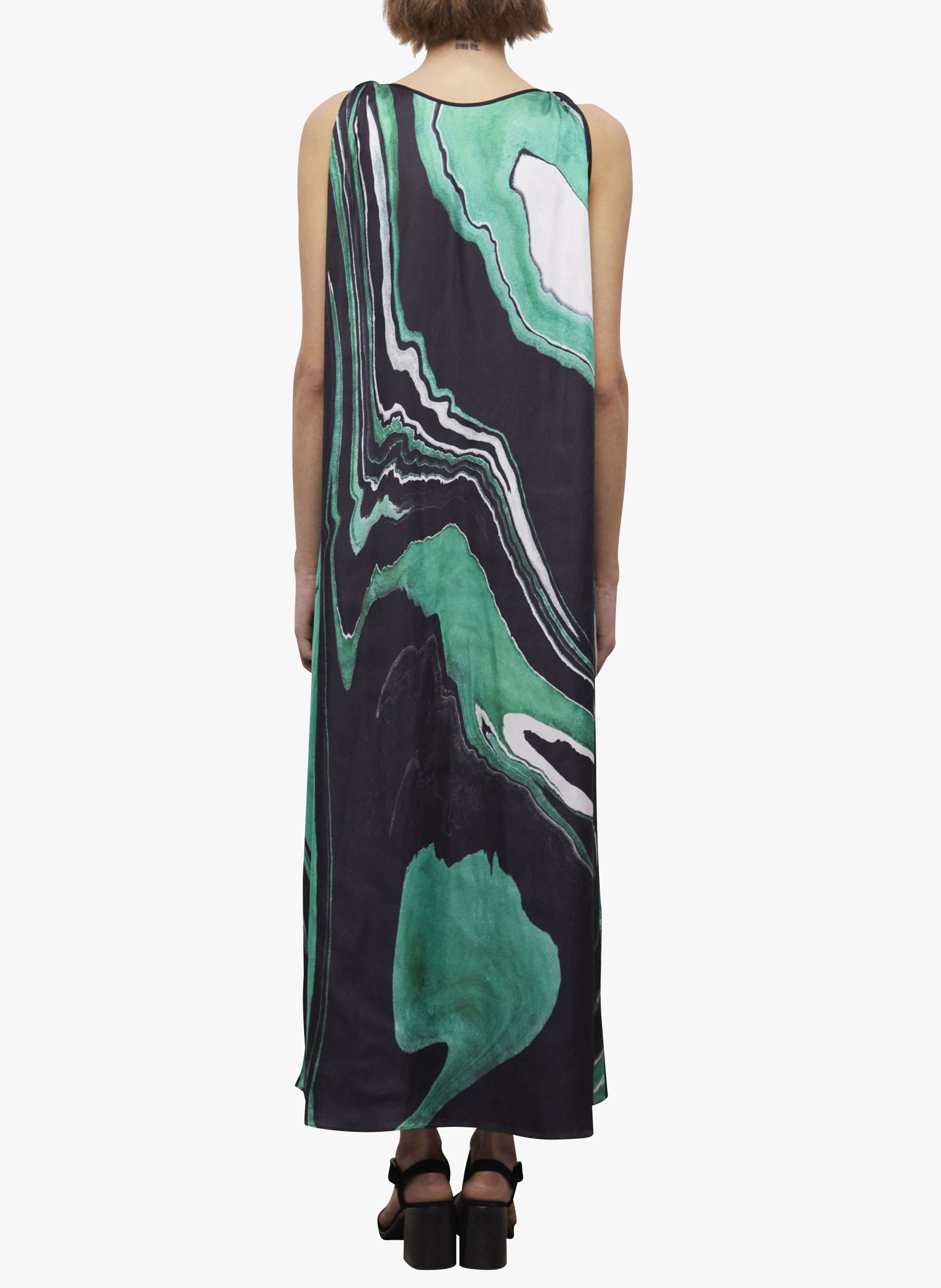 Robe longue col V imprimé marbre  THE KOOPLES Vert