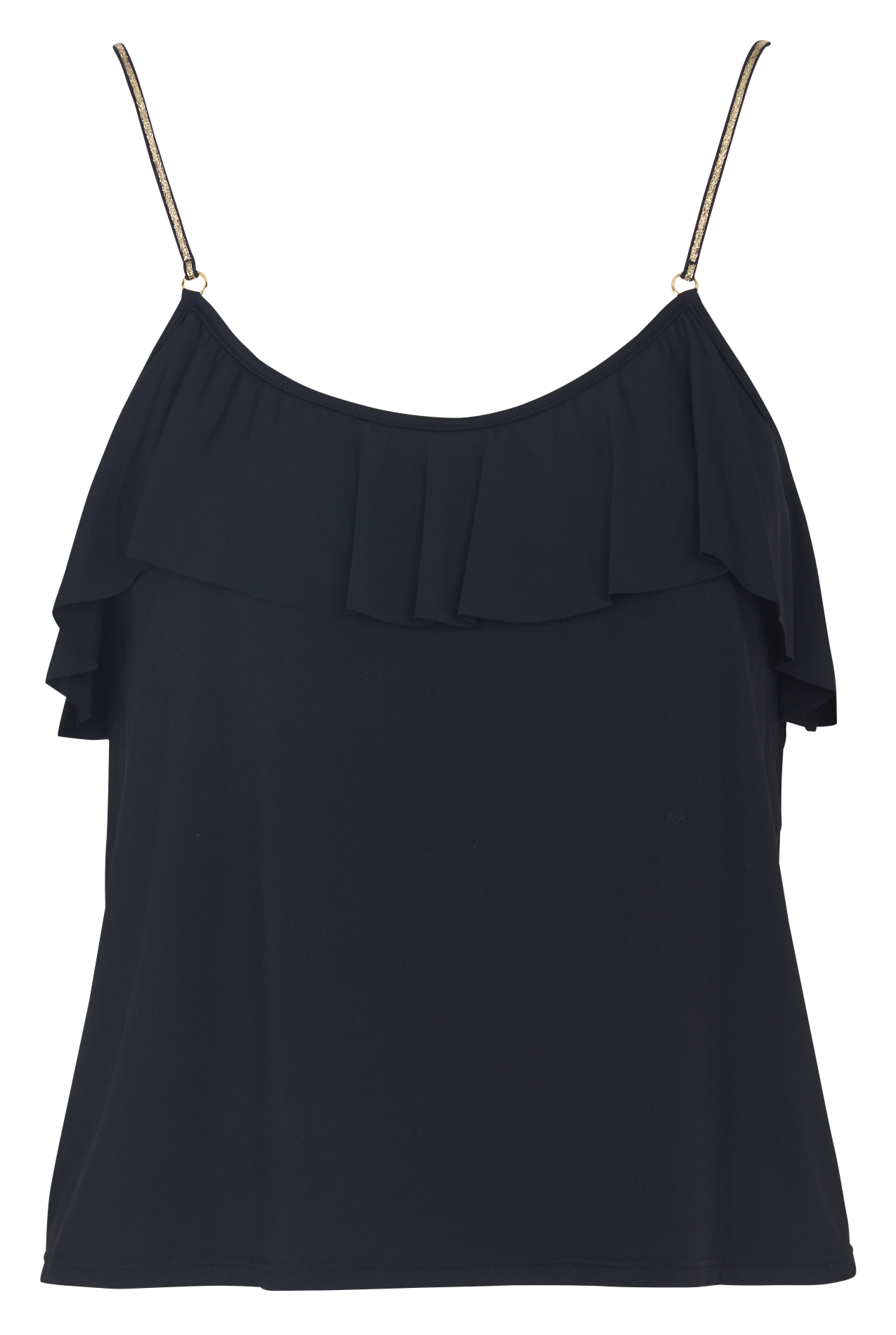 Top droit col rond LA NOUVELLE Noir