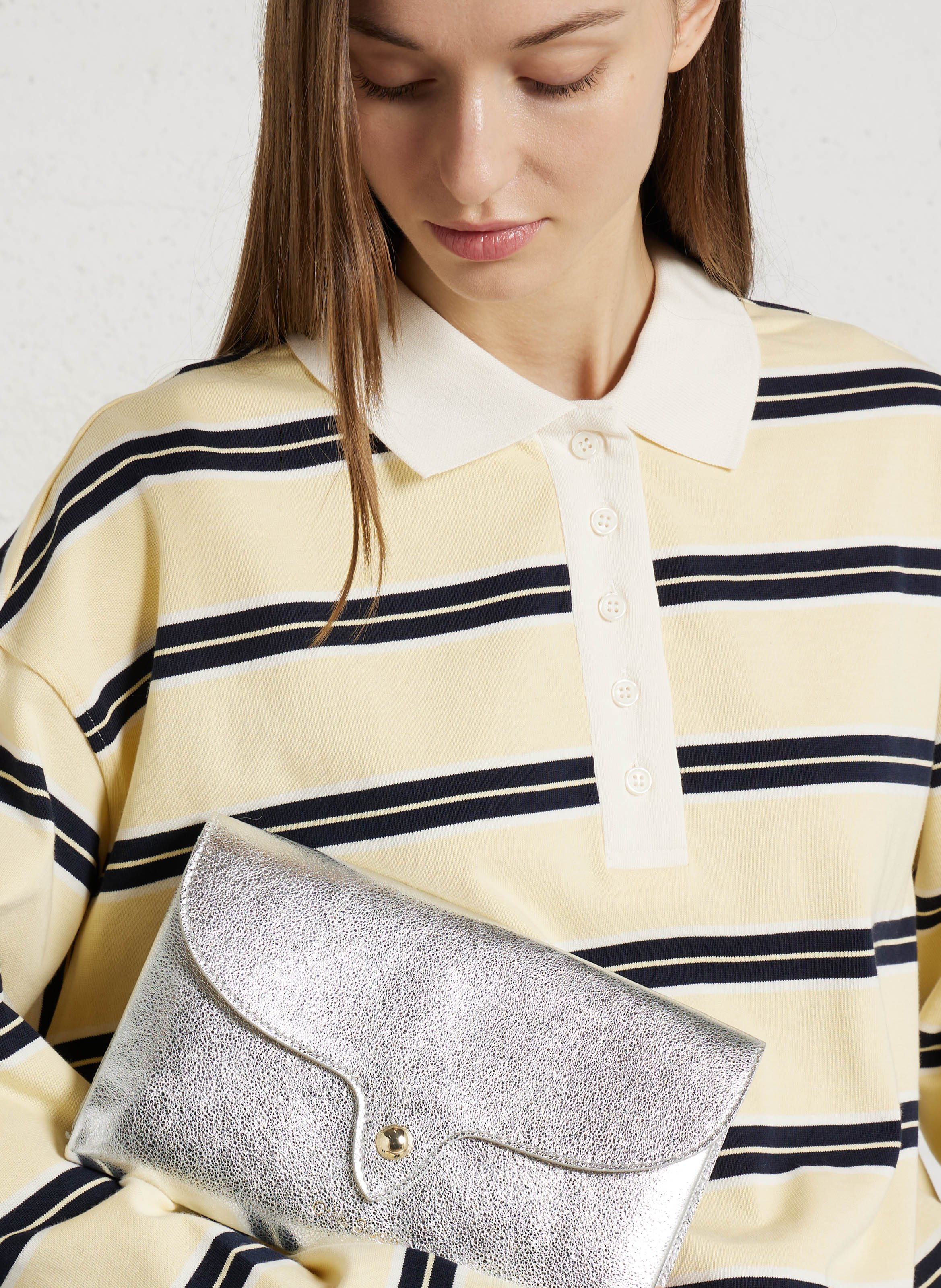 Leather evening bag CRAIE STUDIO Silver