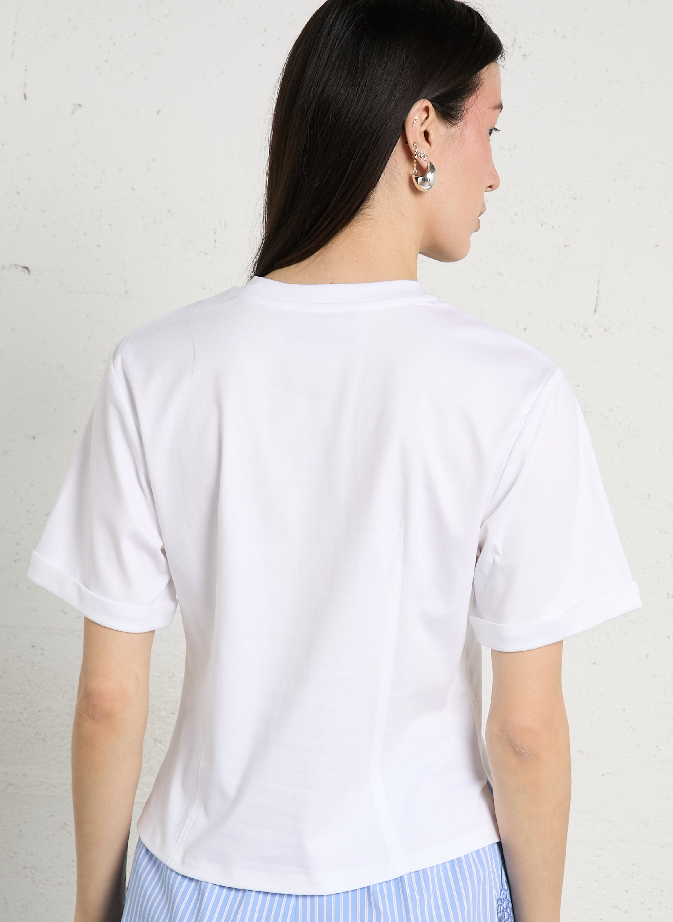 Getailleerd T-shirt van katoen BERENICE Wit