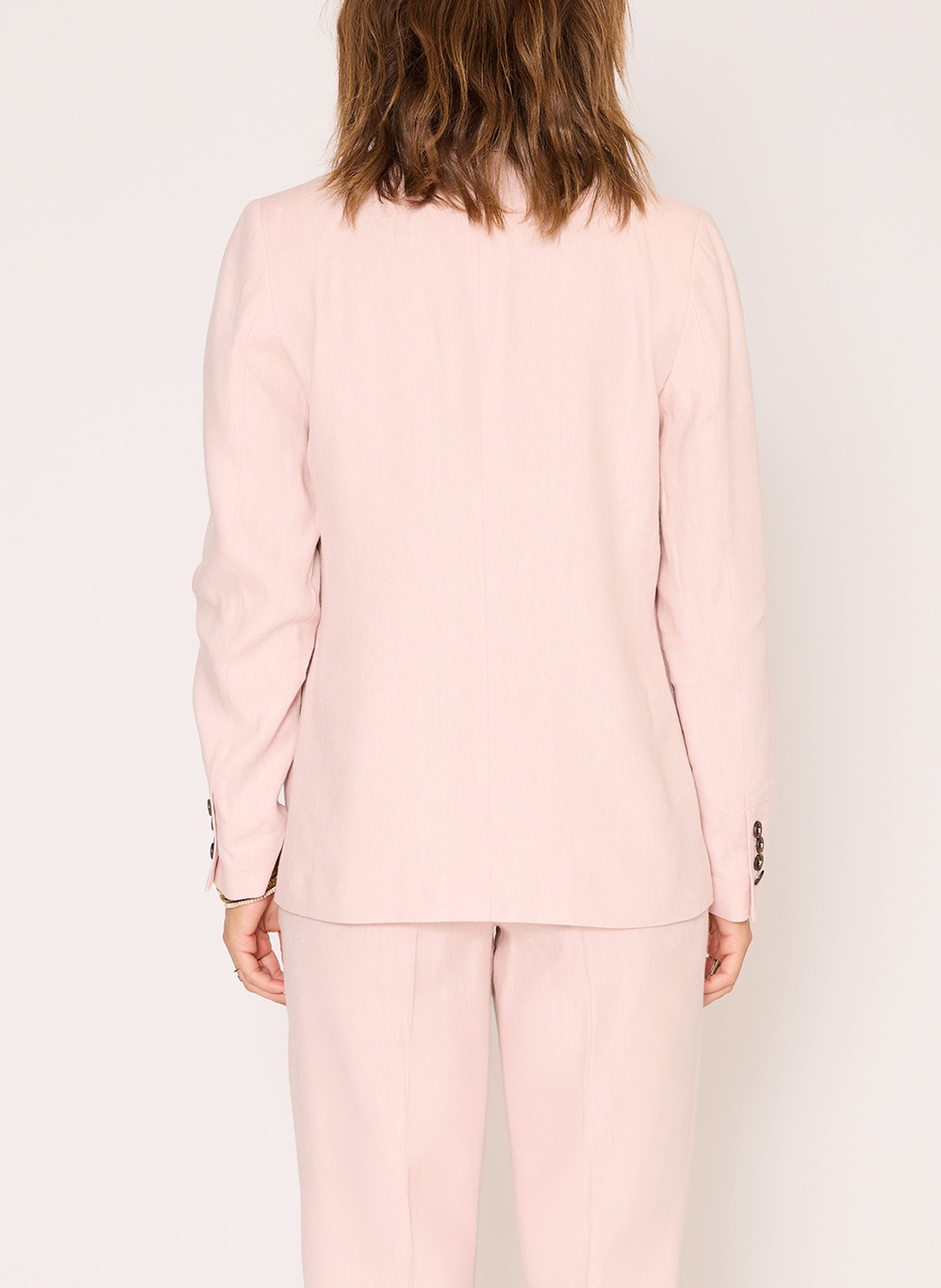 Gerade geschnittener Blazer aus Leinen-Mix MKT Rosa