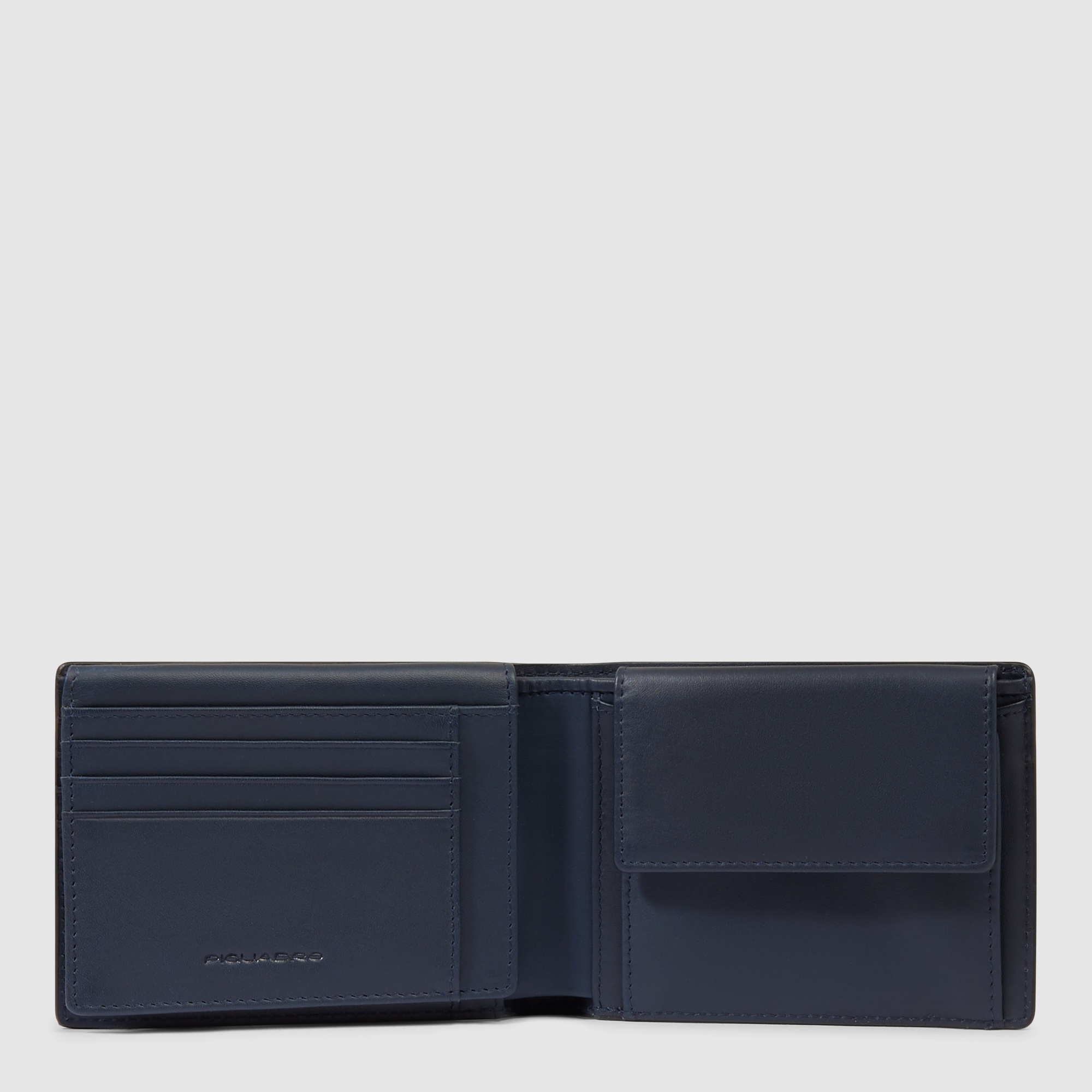 Men's wallet with ID card holder flap PIQUADRO Blue