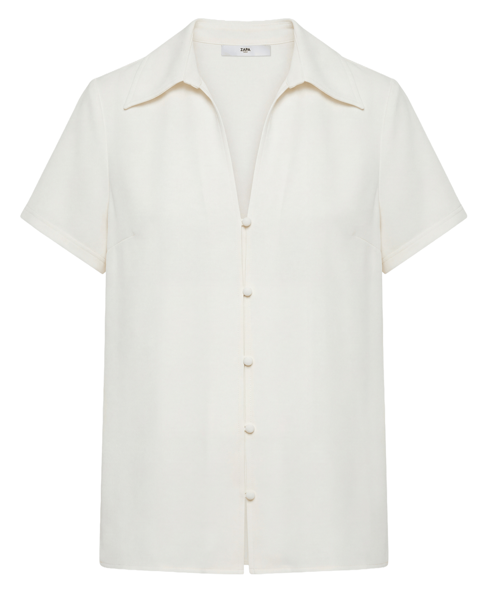 Chemisier droit manches courtes uni ZAPA Blanc