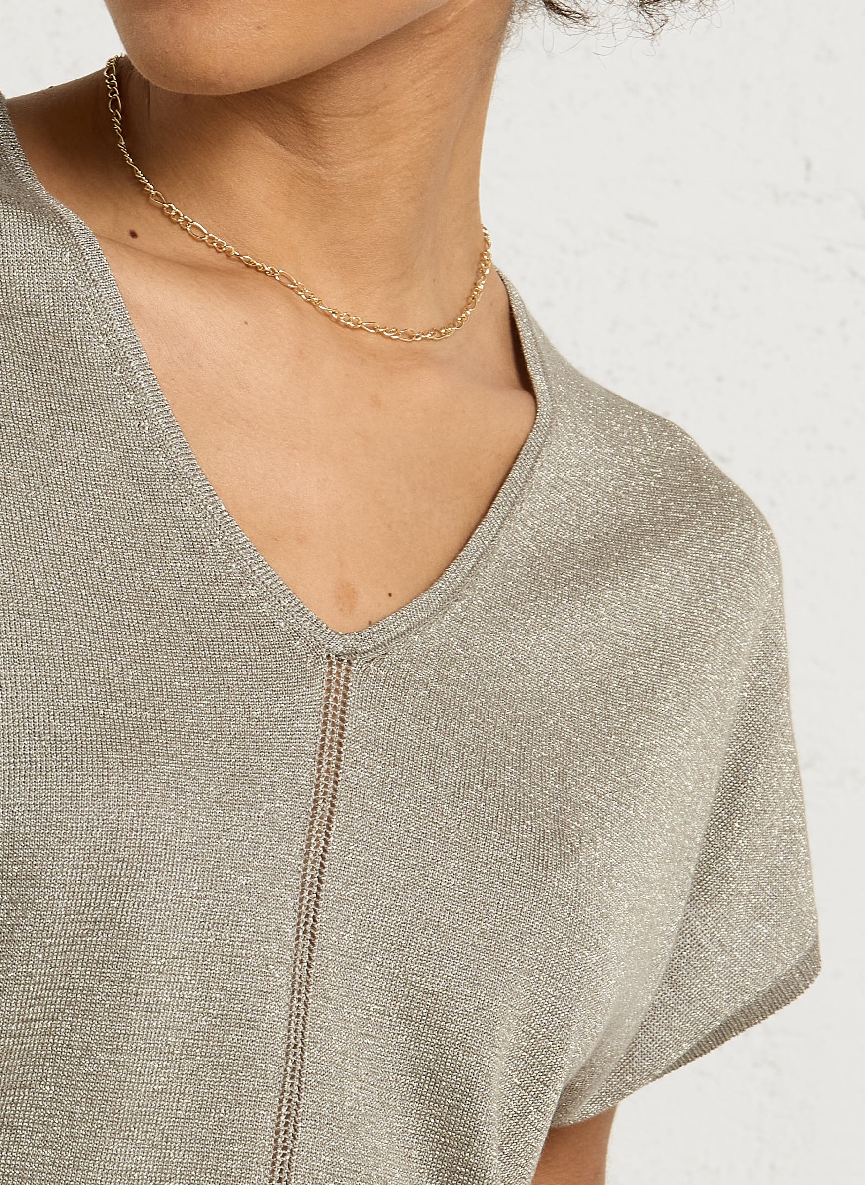 Ruime V-hals trui met pailletten SUD EXPRESS Groen