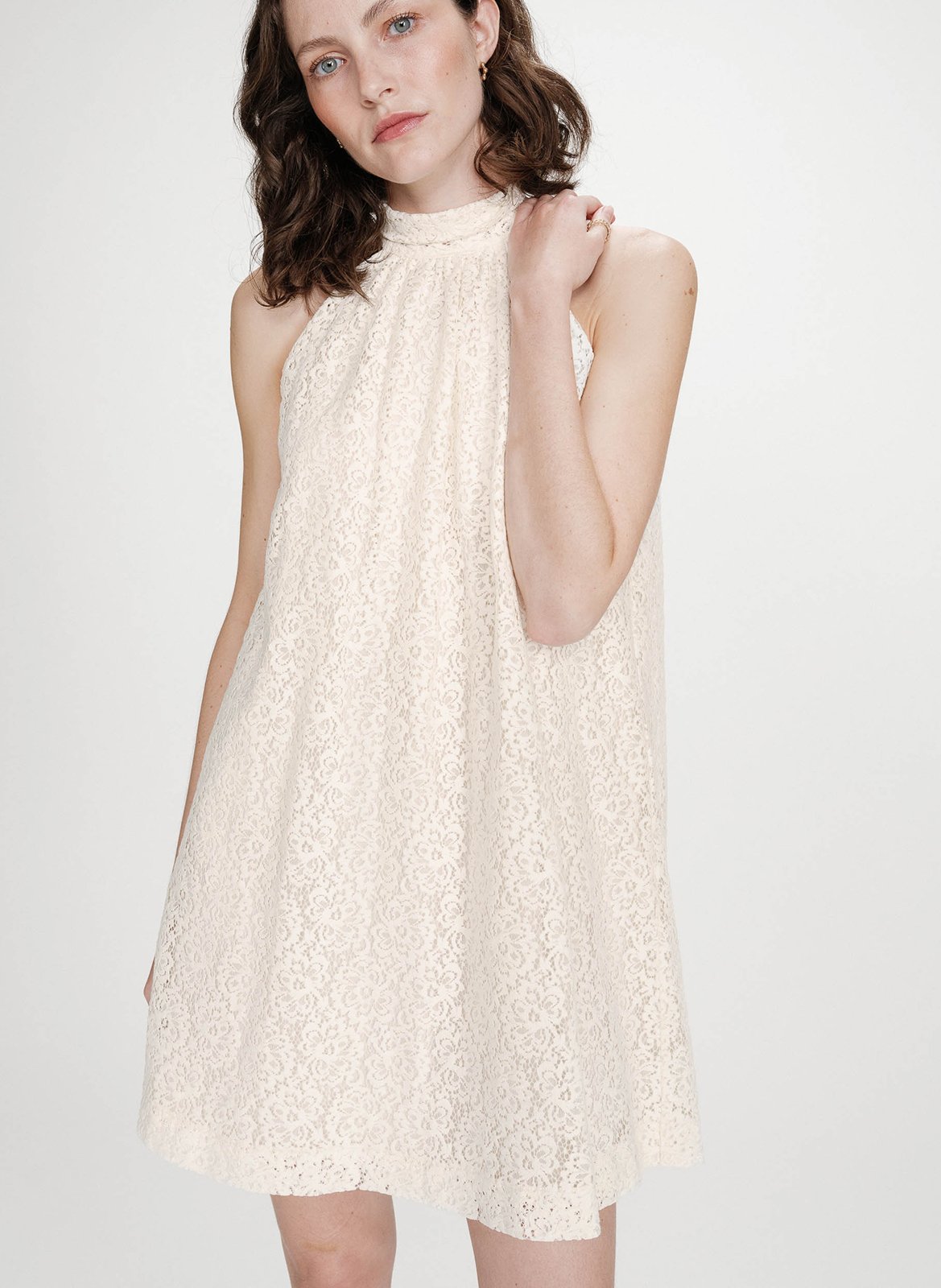 Flared lace dress GRACE ET MILA White