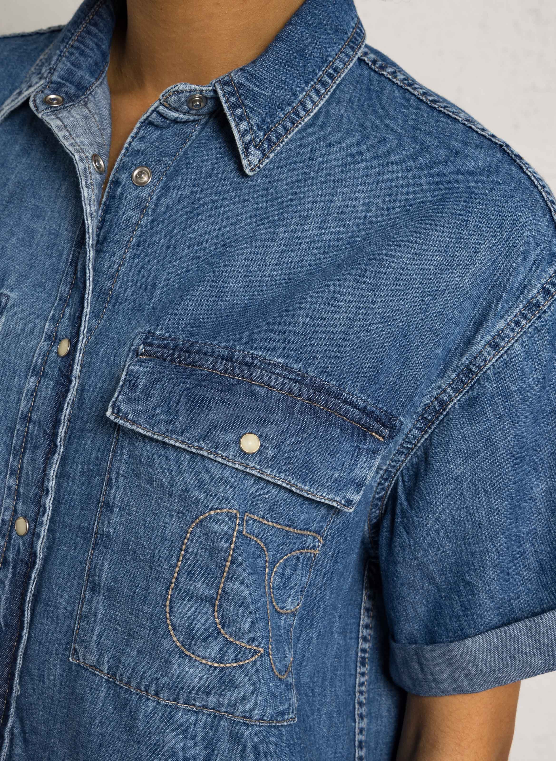 Baumwollhemd mit klassischem Kragen LE TEMPS DES CERISES Blau