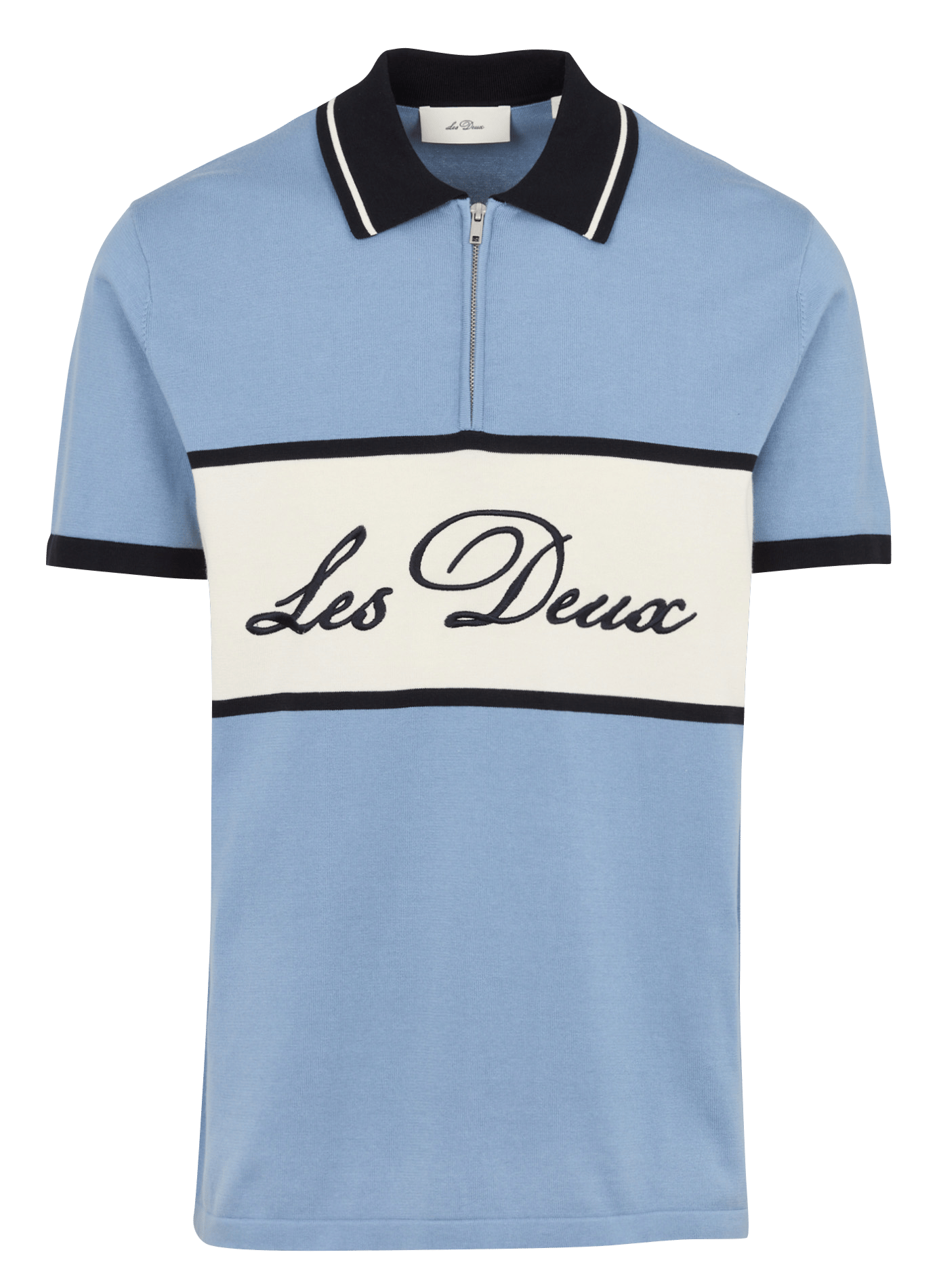 Polo droit en coton LES DEUX Bleu