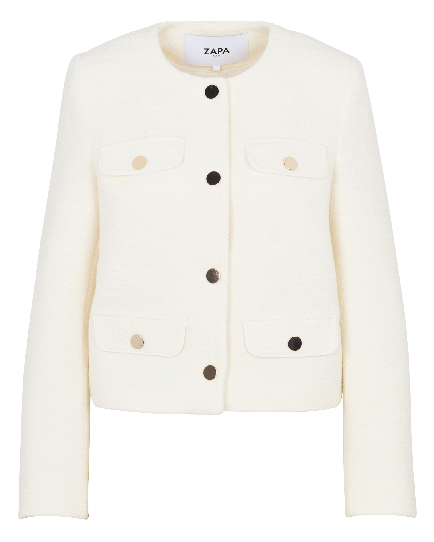 Chaqueta recta con cuello redondo ZAPA Blanco