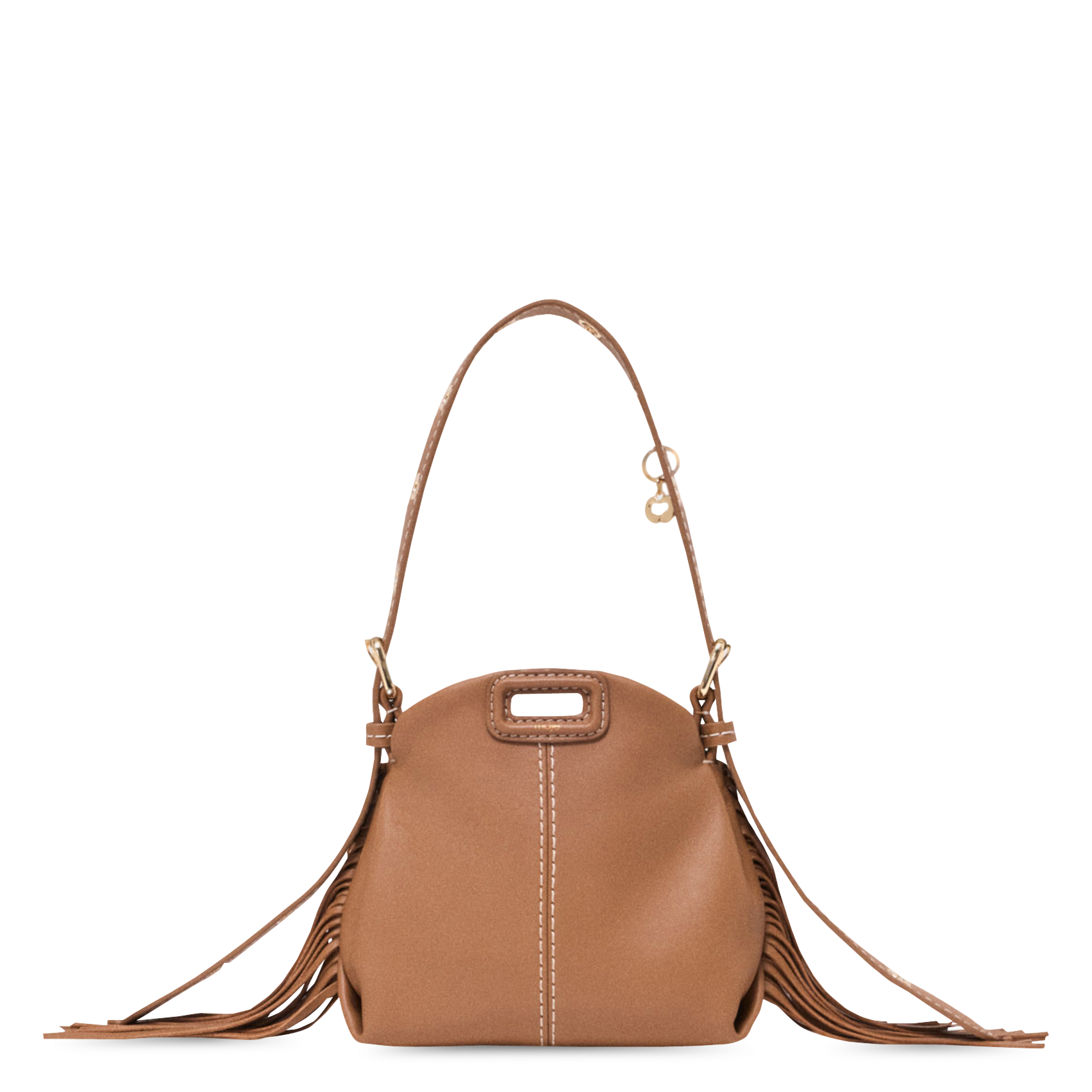 Sac porté épaule en cuir MAJE Marron