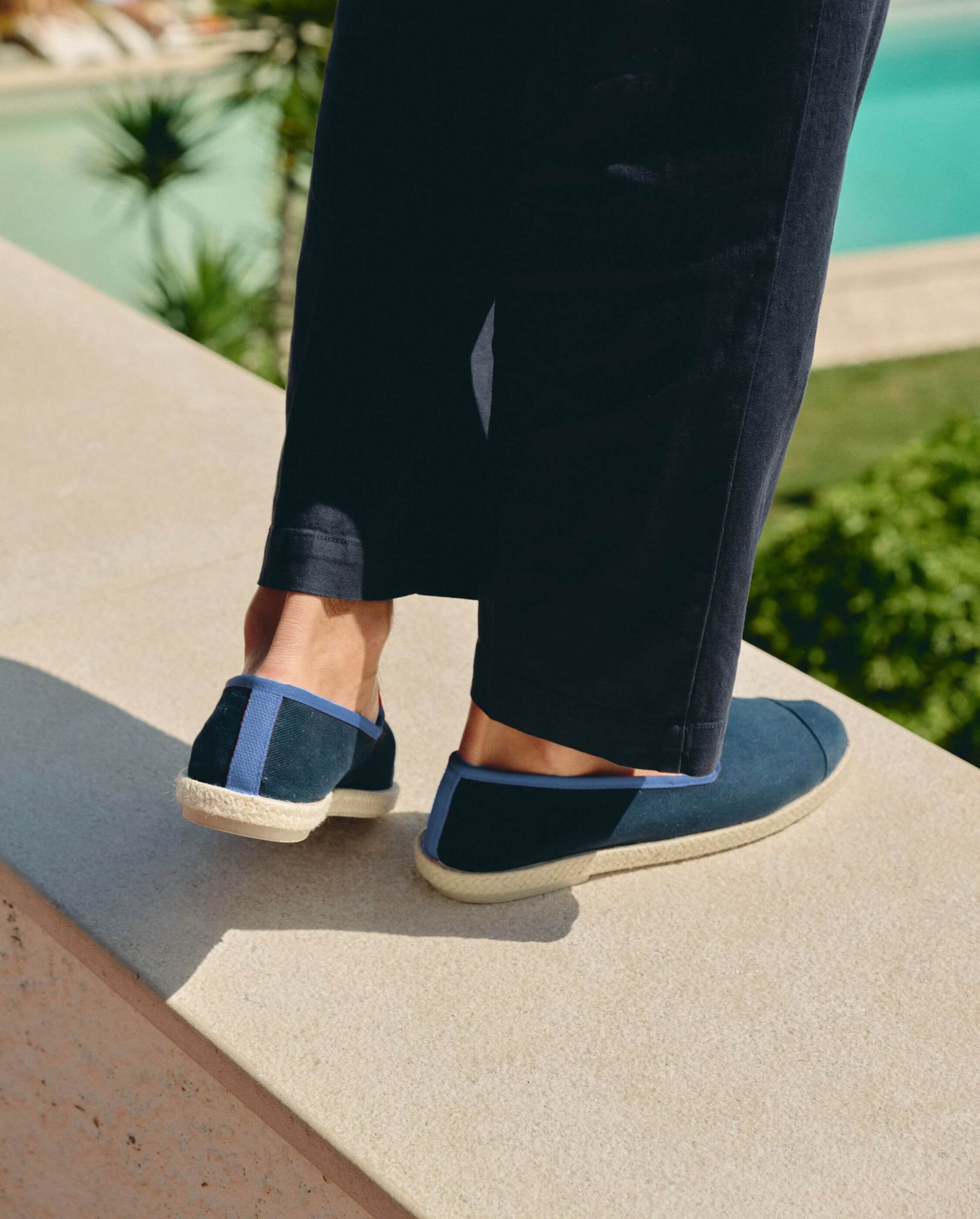 Men's espadrilles cenitz, recycled cotton navy indigo ANGARDE Blue