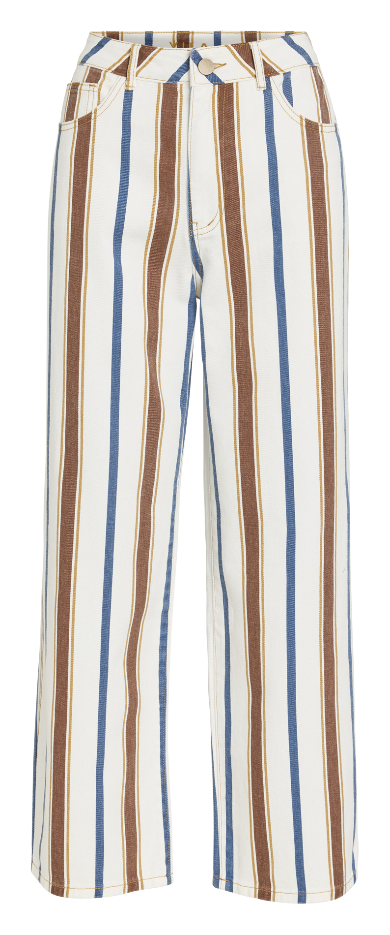 Gerade geschnittene Baumwolljeans mit Streifen VILA Beige