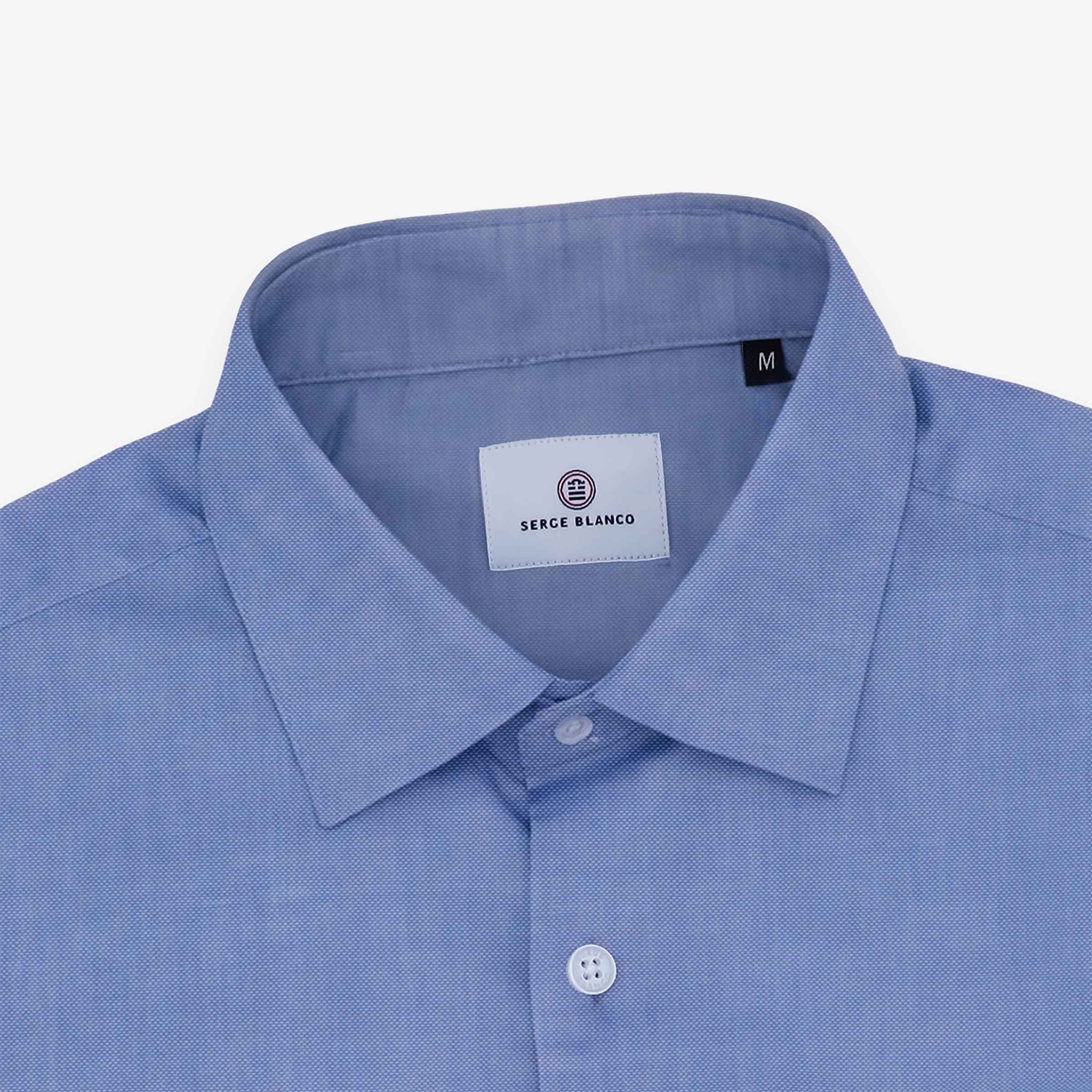Chemise manches longues en coton bleu SERGE BLANCO Bleu