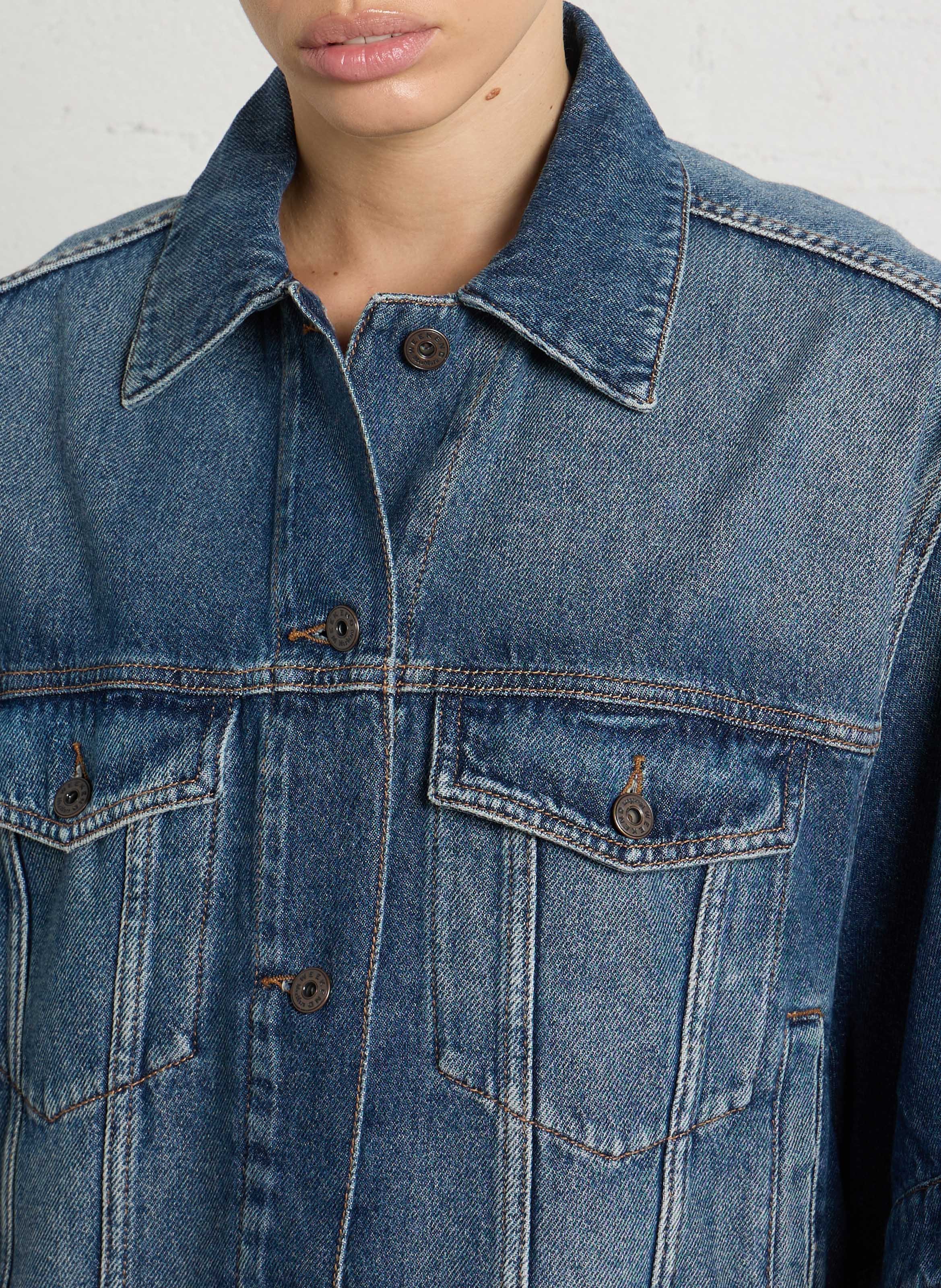 Gerade Jeansjacke mit kurzen Ärmeln MAX MARA WEEK END Blau