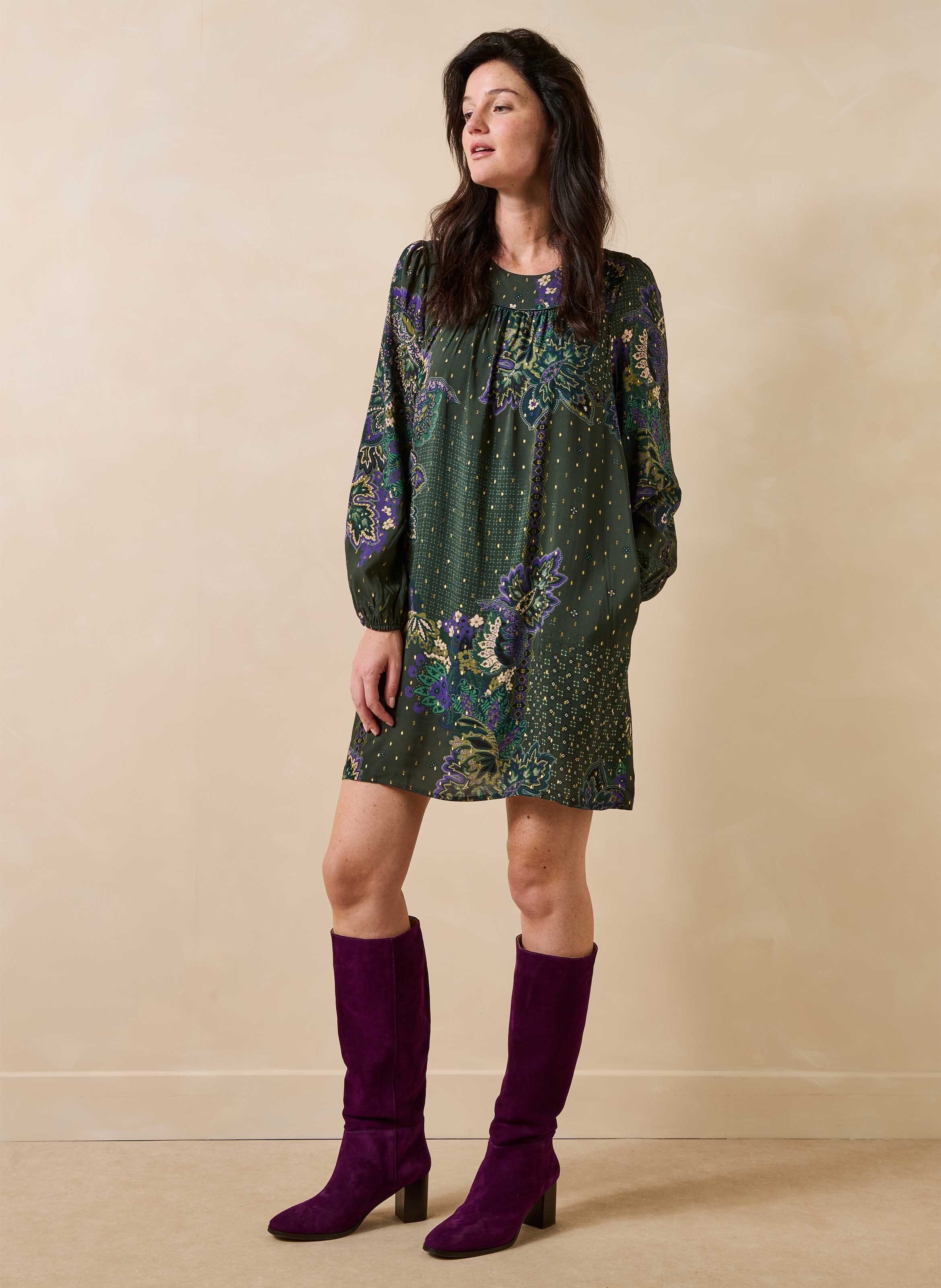 Robe droite courte à imprimé LA FEE MARABOUTEE