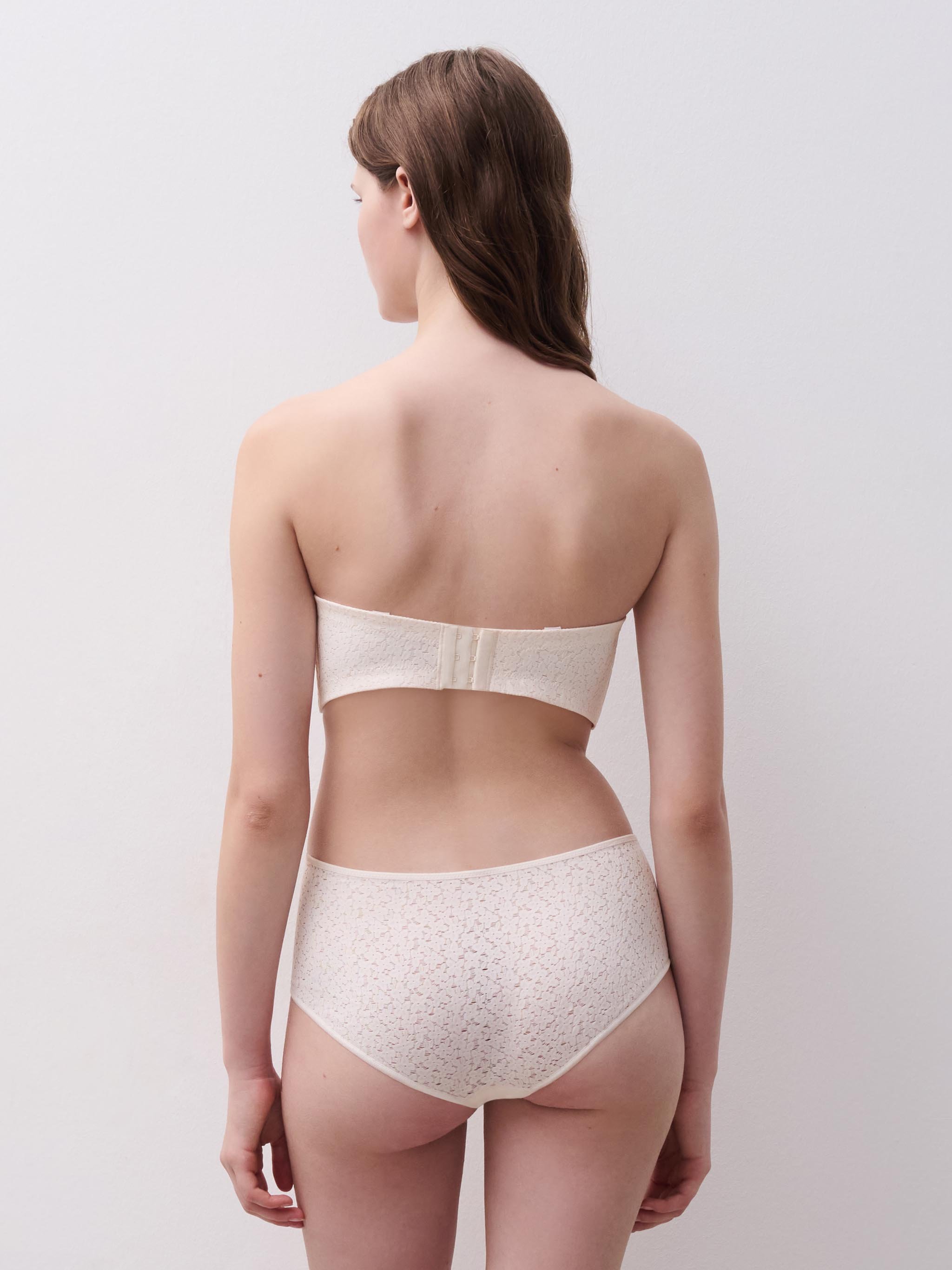 Bandeau bra with cups and removable straps CHANTELLE Beige