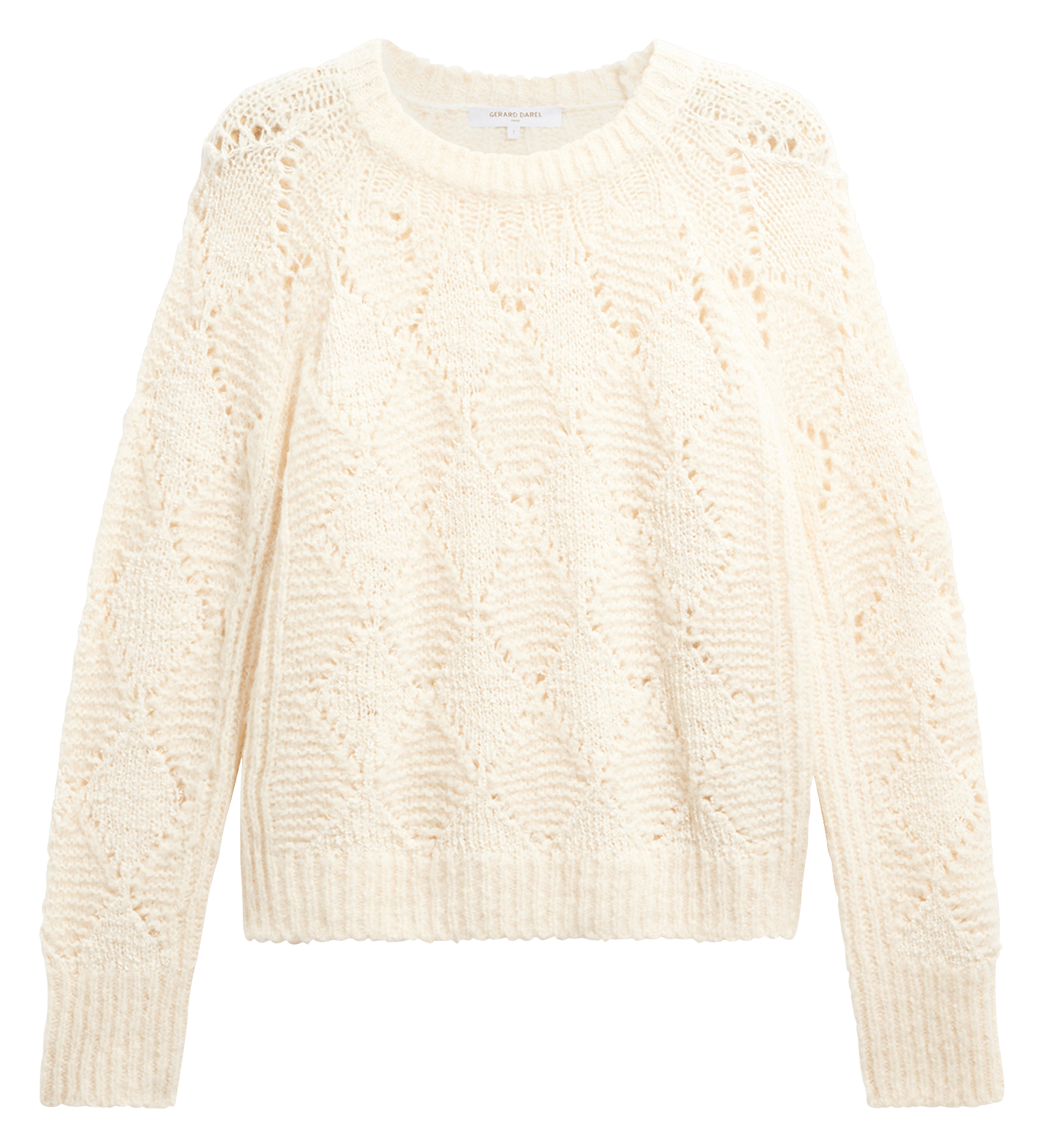 Pull droit col rond en laine mélangée GERARD DAREL Beige