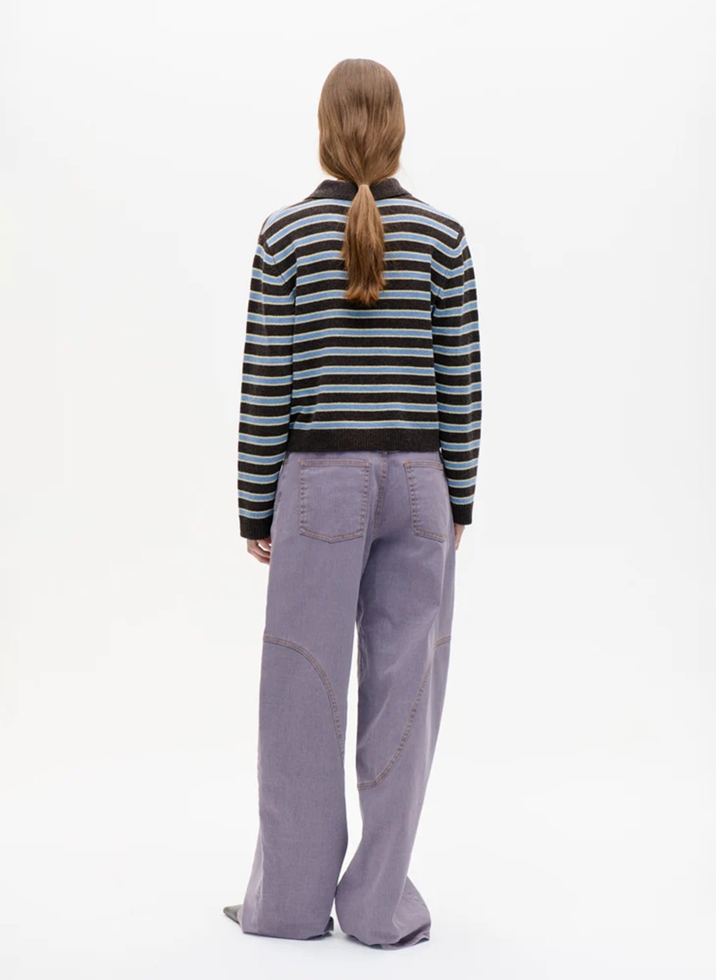 Gerader Wollpullover mit Polokragen und Streifen BAUM UND PFERDGARTEN Mehrfarbig