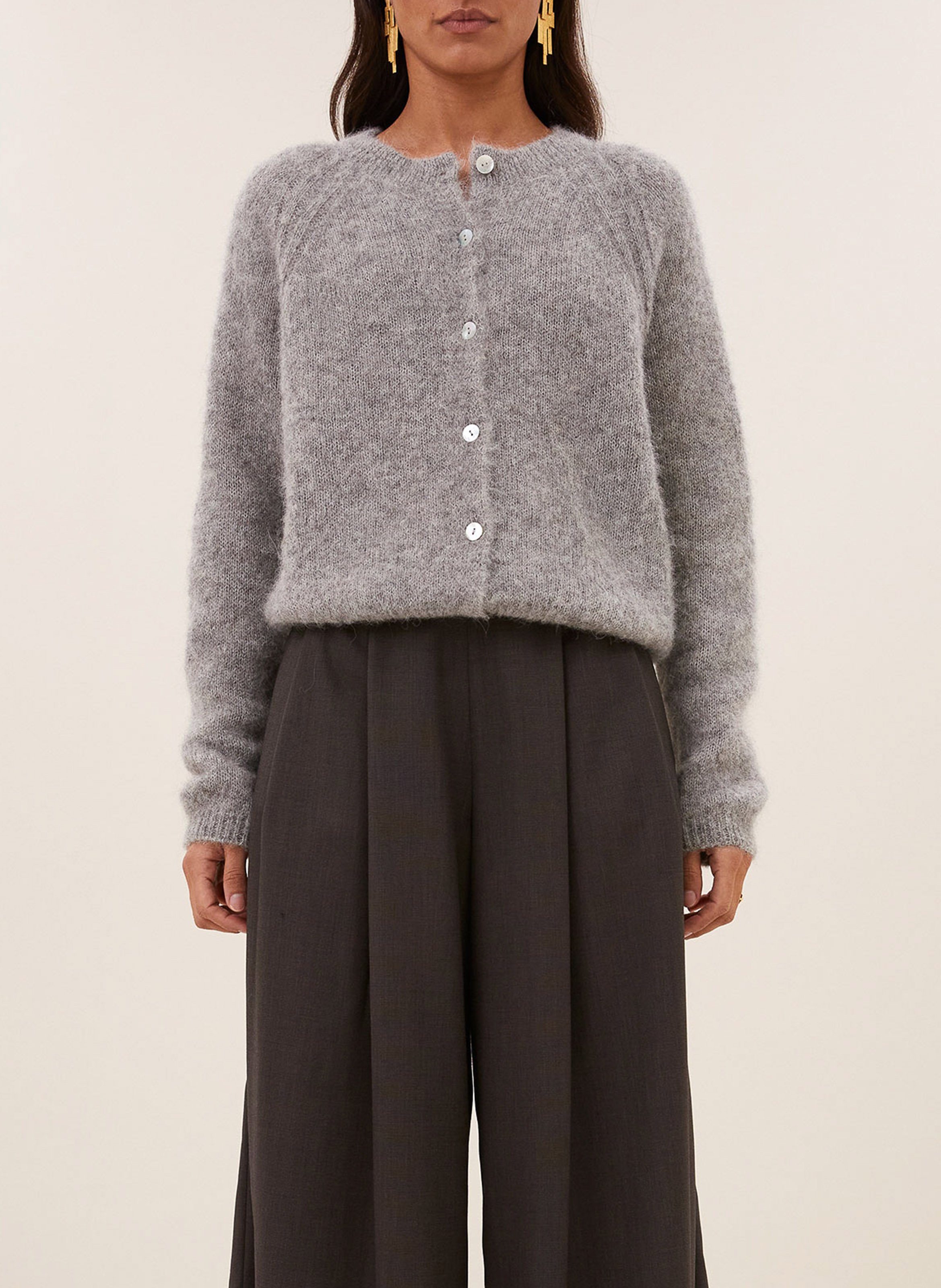 Gilet oversize en laine mélangée BY BAR Gris
