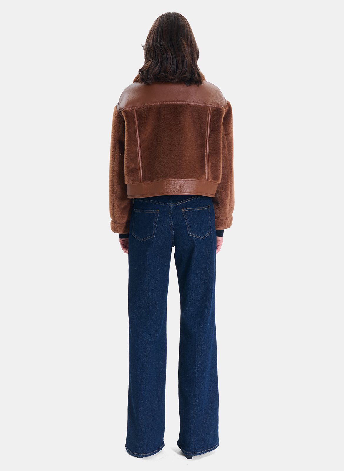Short faux fur jacket ZAPA Brown