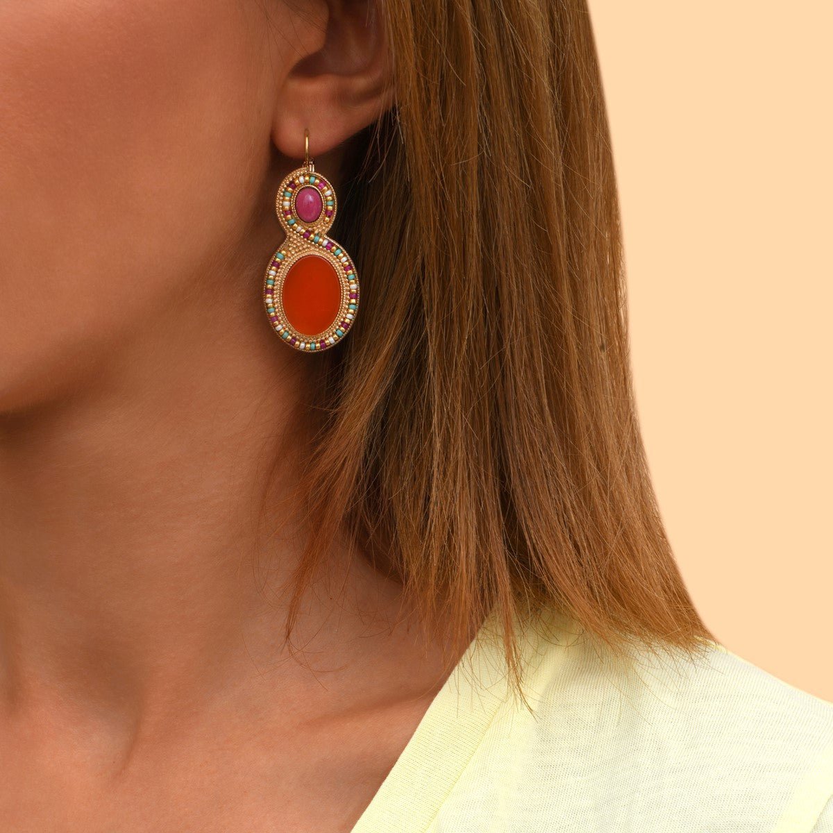 Sleeper earrings | Orange SATELLITE PARIS Women