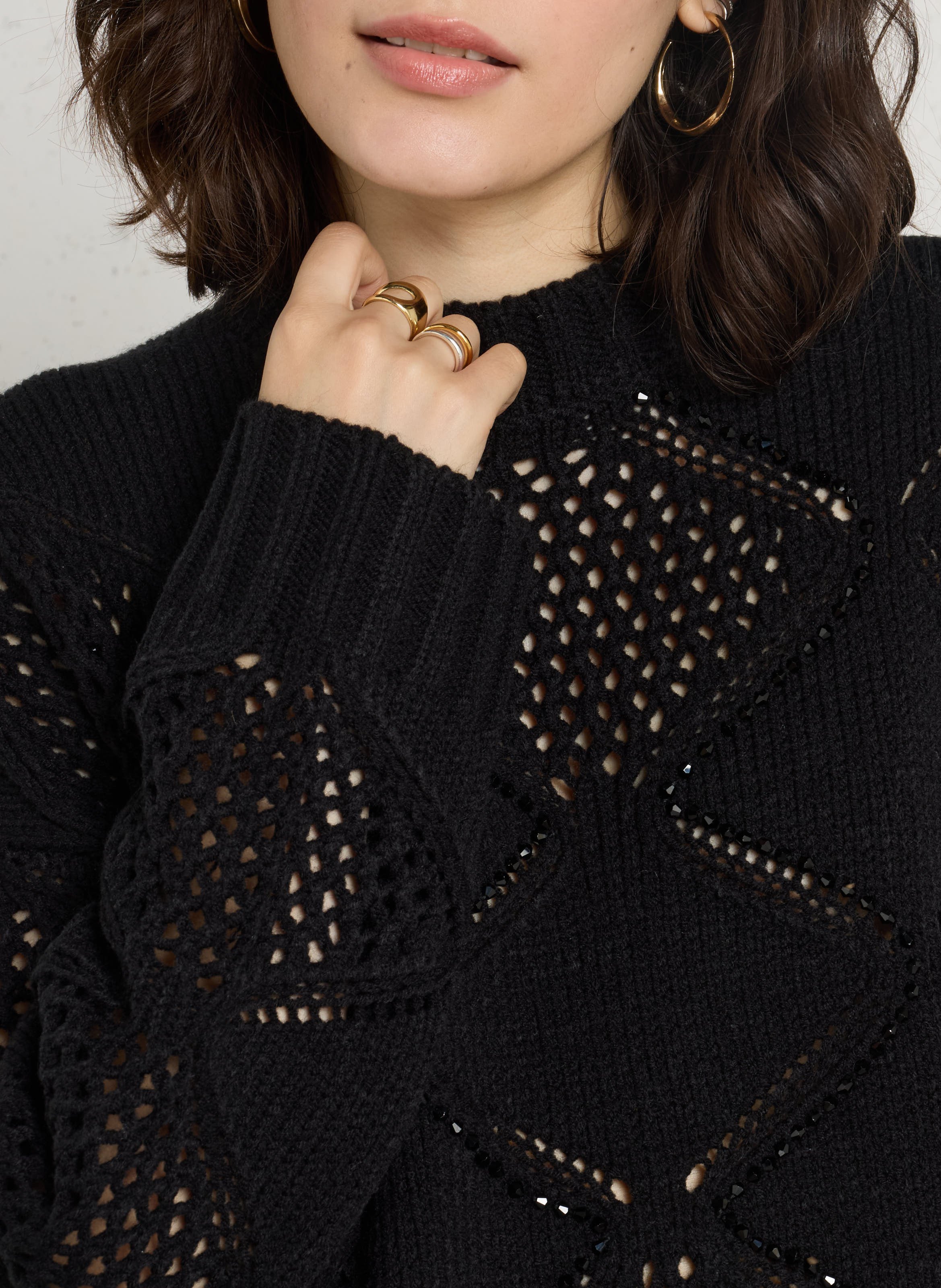 Pull ample en maille LIU JO Noir
