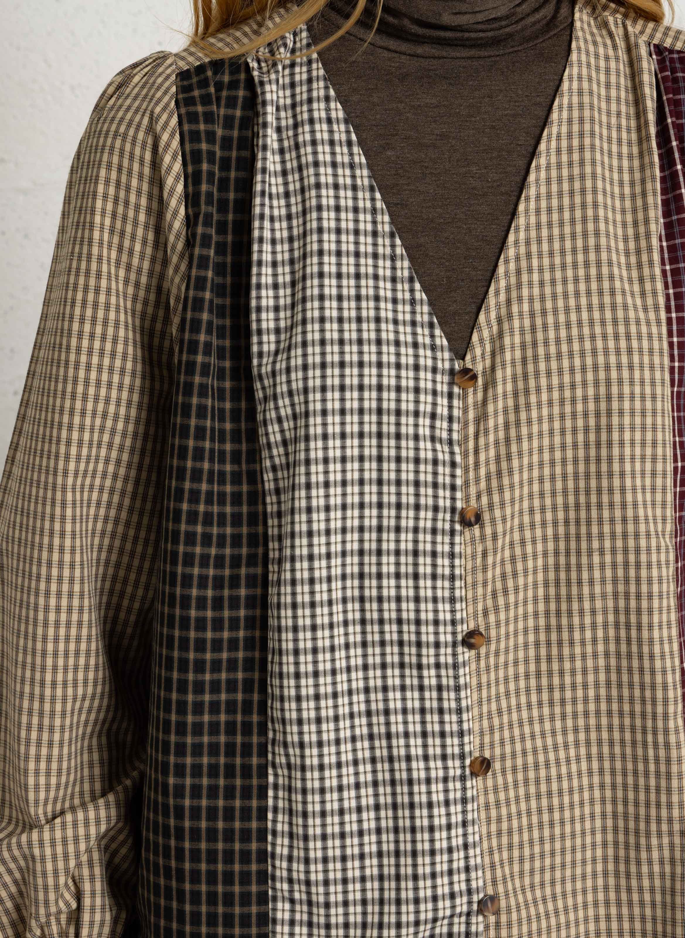 Straight checkered cotton blouse LA PETITE ETOILE Multicolored