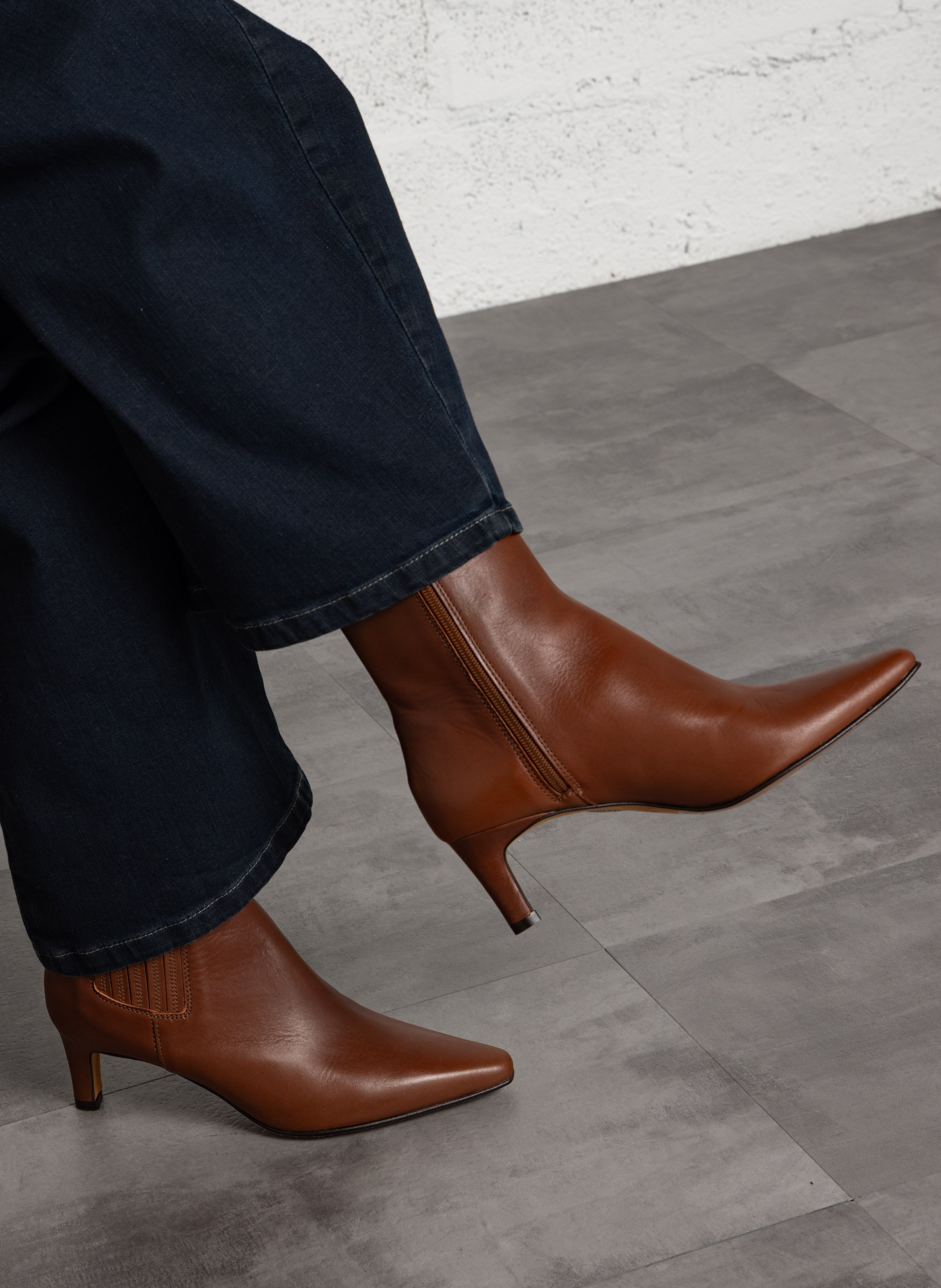 Bottines en cuir | Beige MAISON 123 Femme