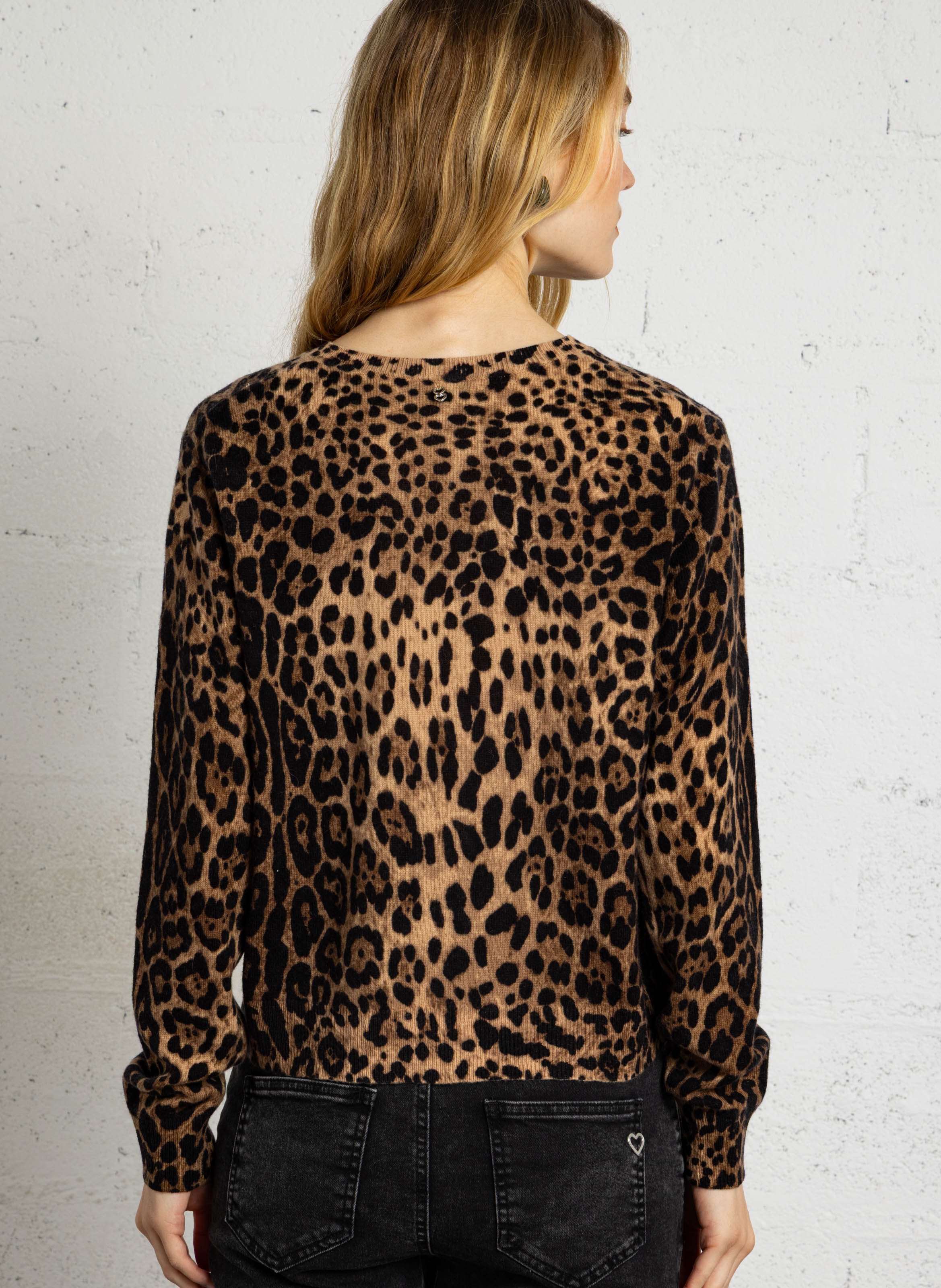 Animal-print wool cardigan PLEASE Multicolored