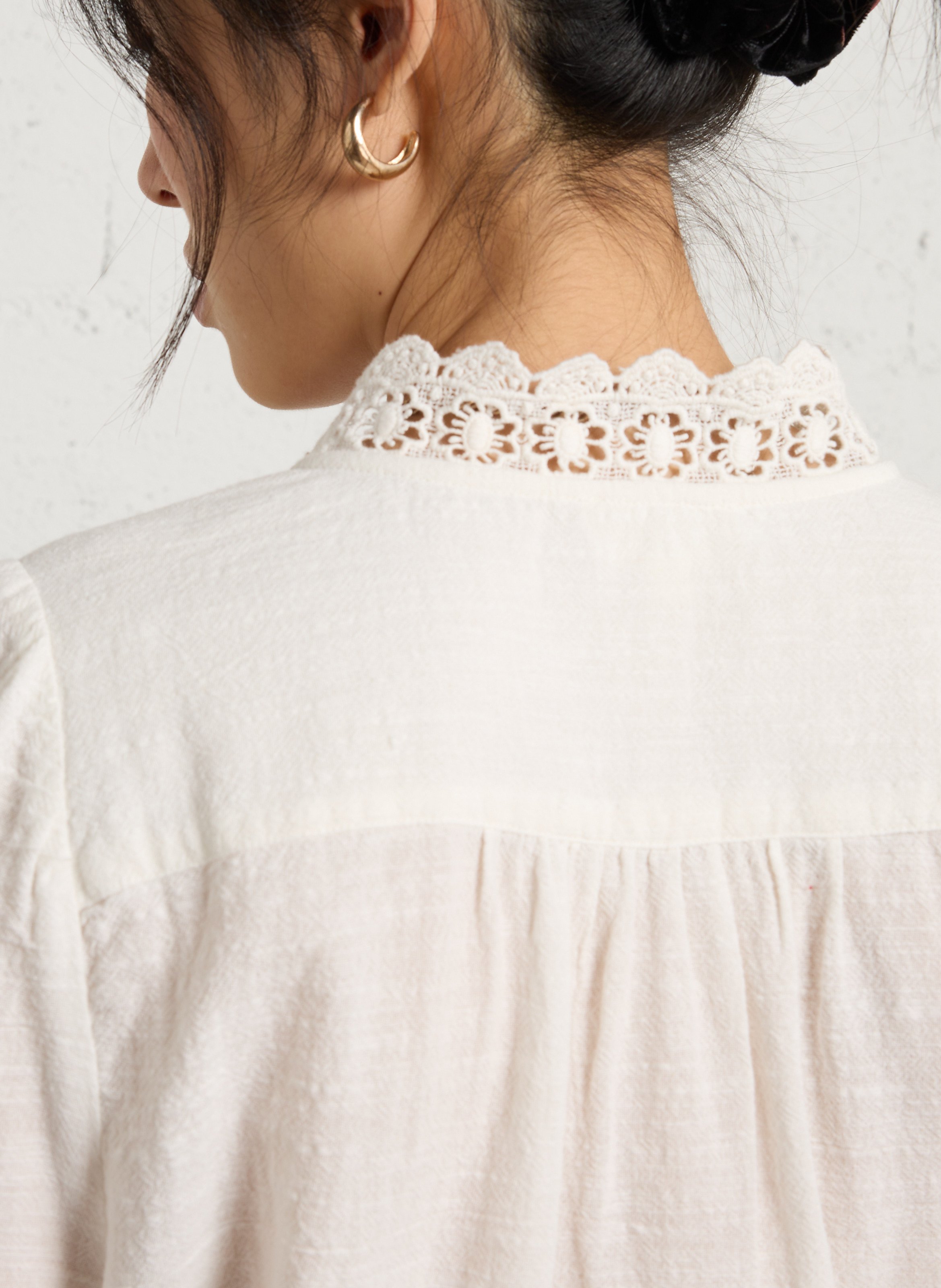 Chemise droite en coton MAISON 123 Beige