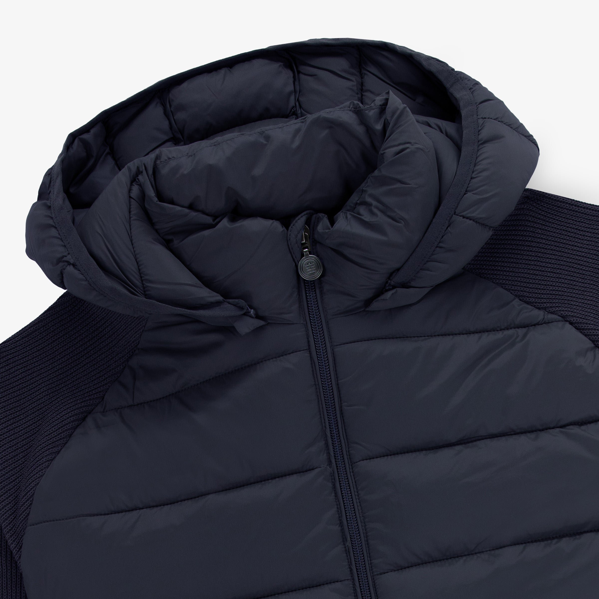 Hooded parka with a quilted front SERGE BLANCO Blue
