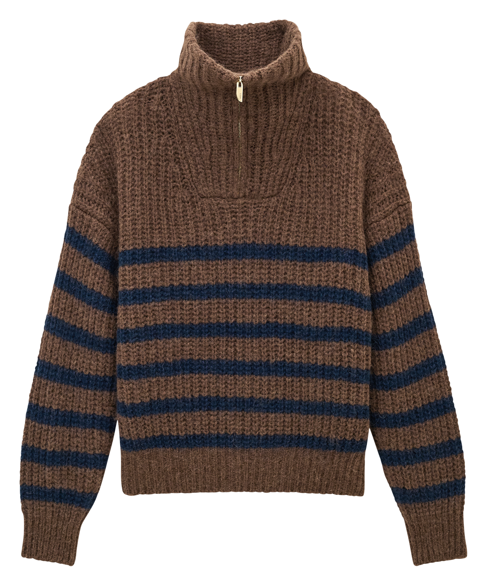 Pullover mit Zip-Kragen aus Woll-Mix BA&SH Mehrfarbig