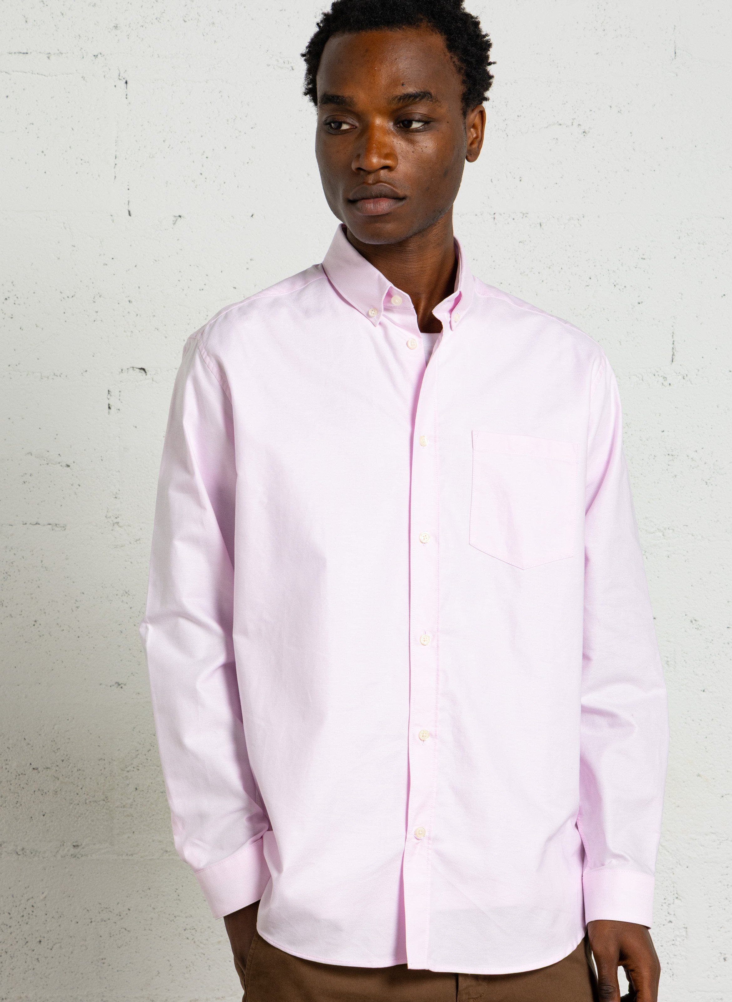 Chemise droite en coton AU PRINTEMPS PARIS Rose