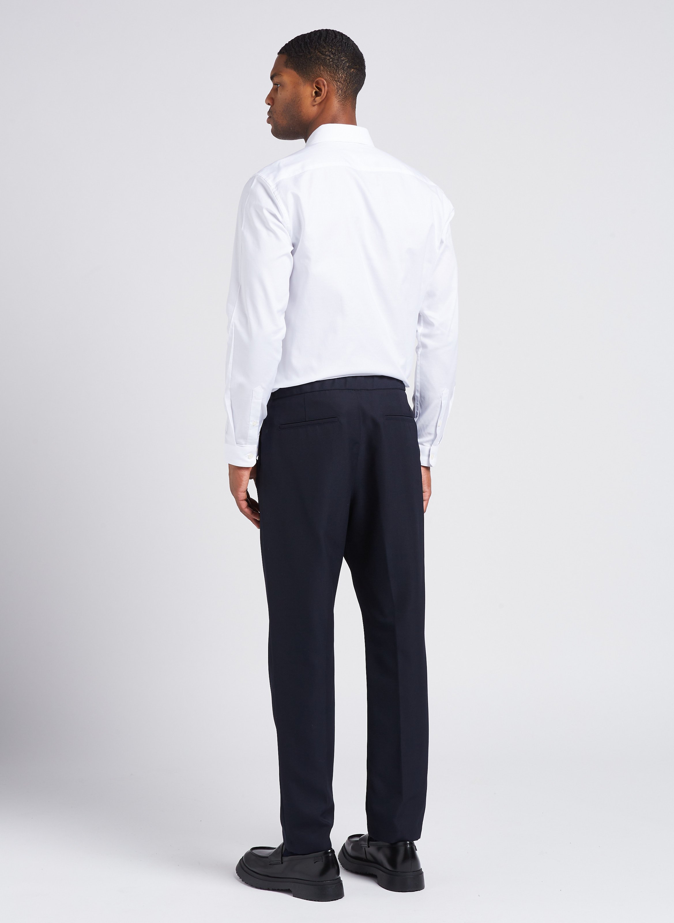 Slim-fit cotton shirt with classic collar AU PRINTEMPS PARIS White