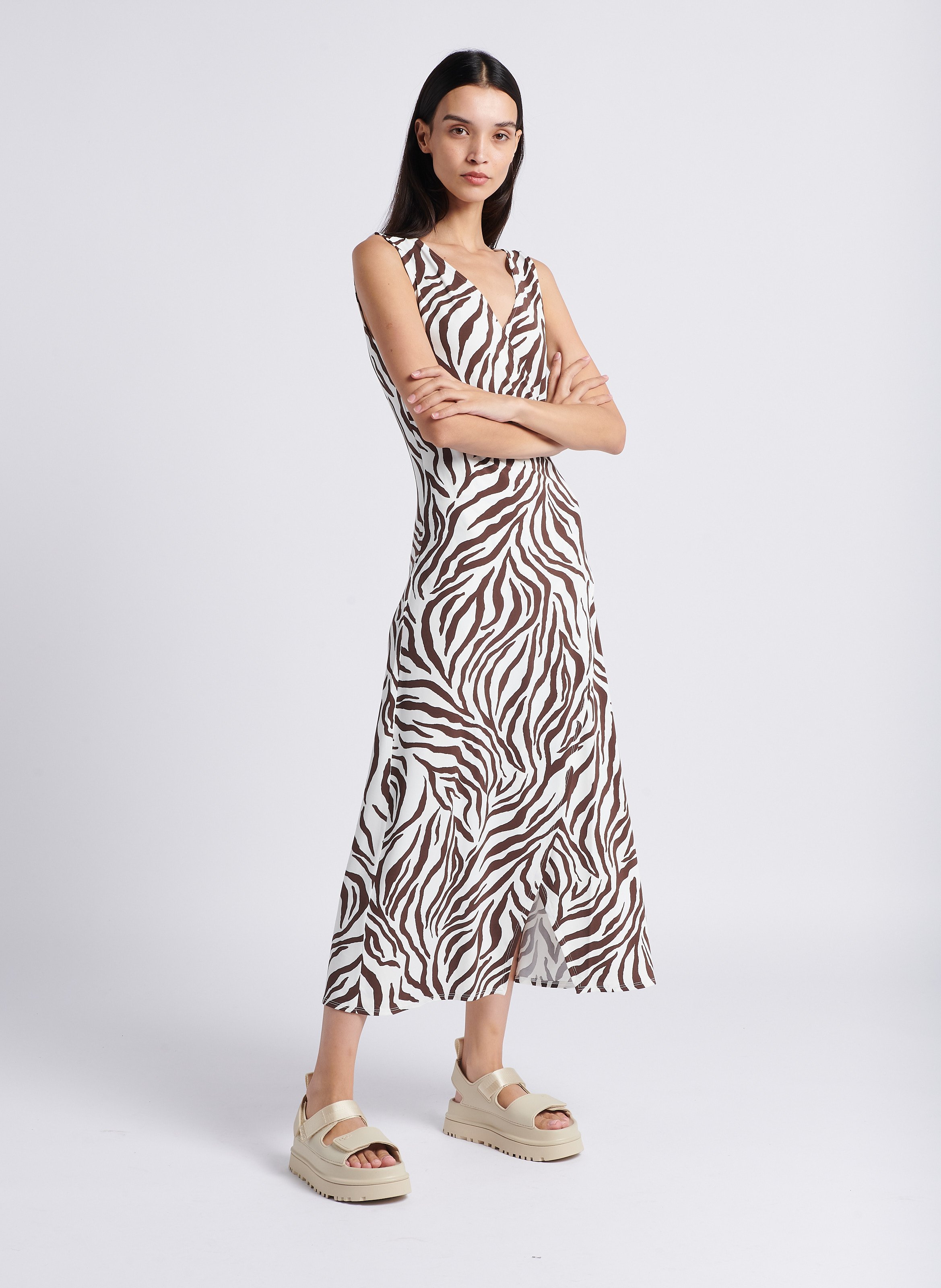 Printed beach dress MAX MARA LEISURE Brown