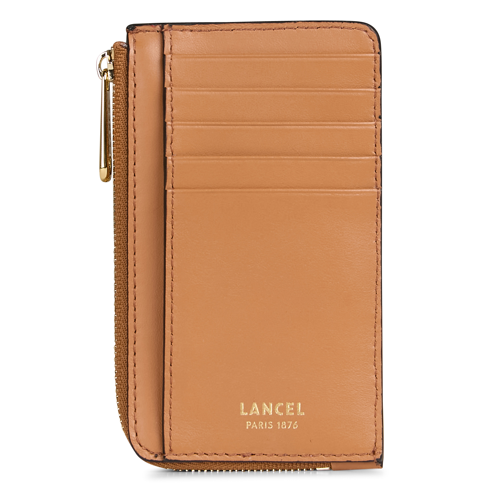 Porte-cartes en cuir LANCEL Beige
