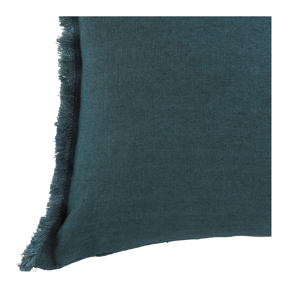 Washed linen Chloé cushion cover - Petrol - 30 x 40 cm BLANC D'IVOIRE Blue