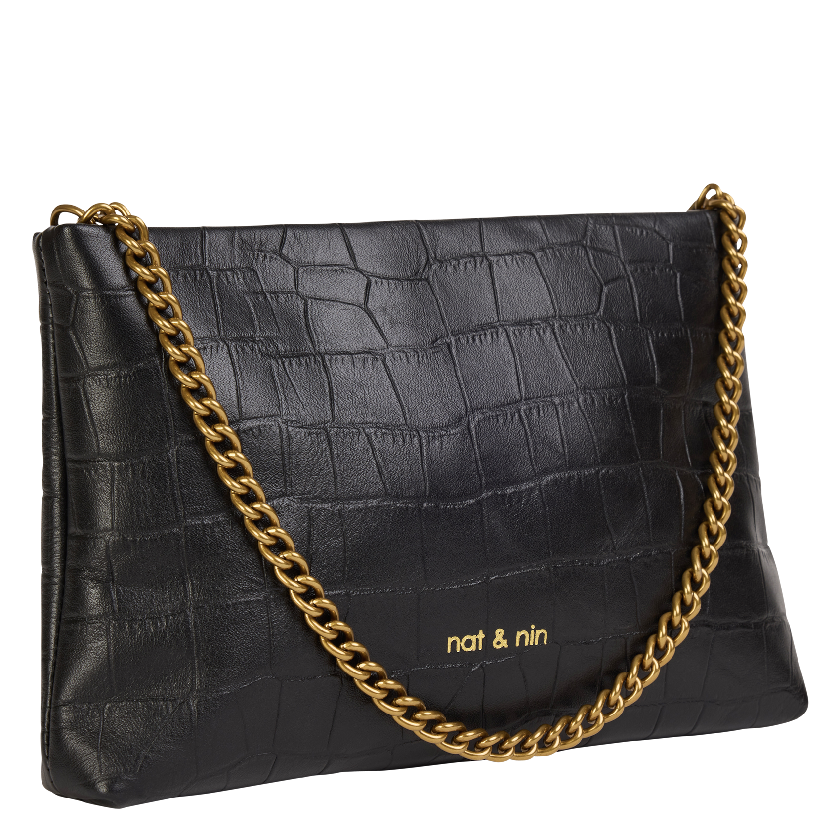 Pochette en cuir Noir