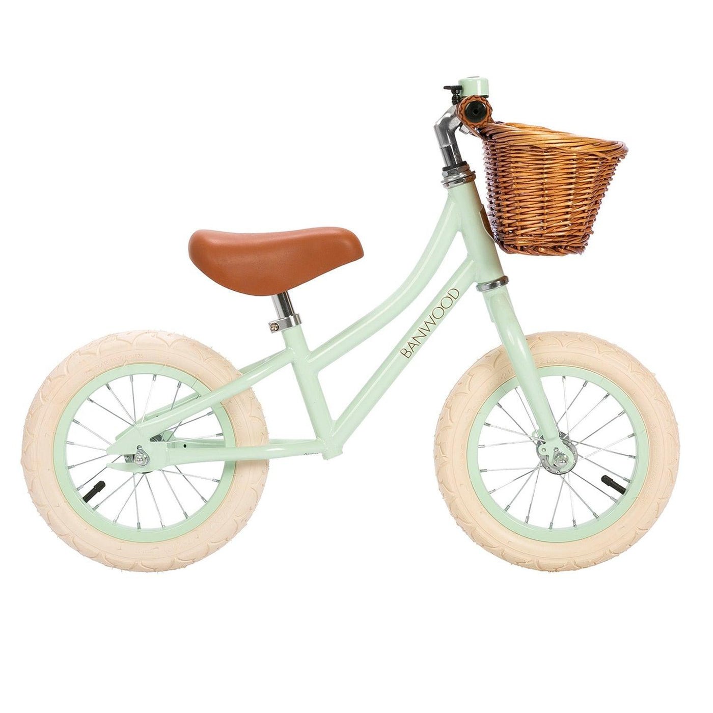Cream steel balance bike cycling 3-5 years Banwood Green