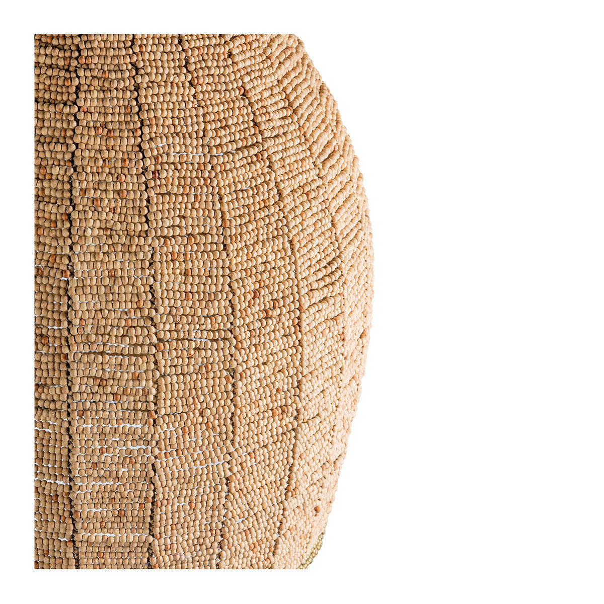 Gaya wooden bead pendant light - natural and gold - ø 47 cm BLANC D'IVOIRE Beige