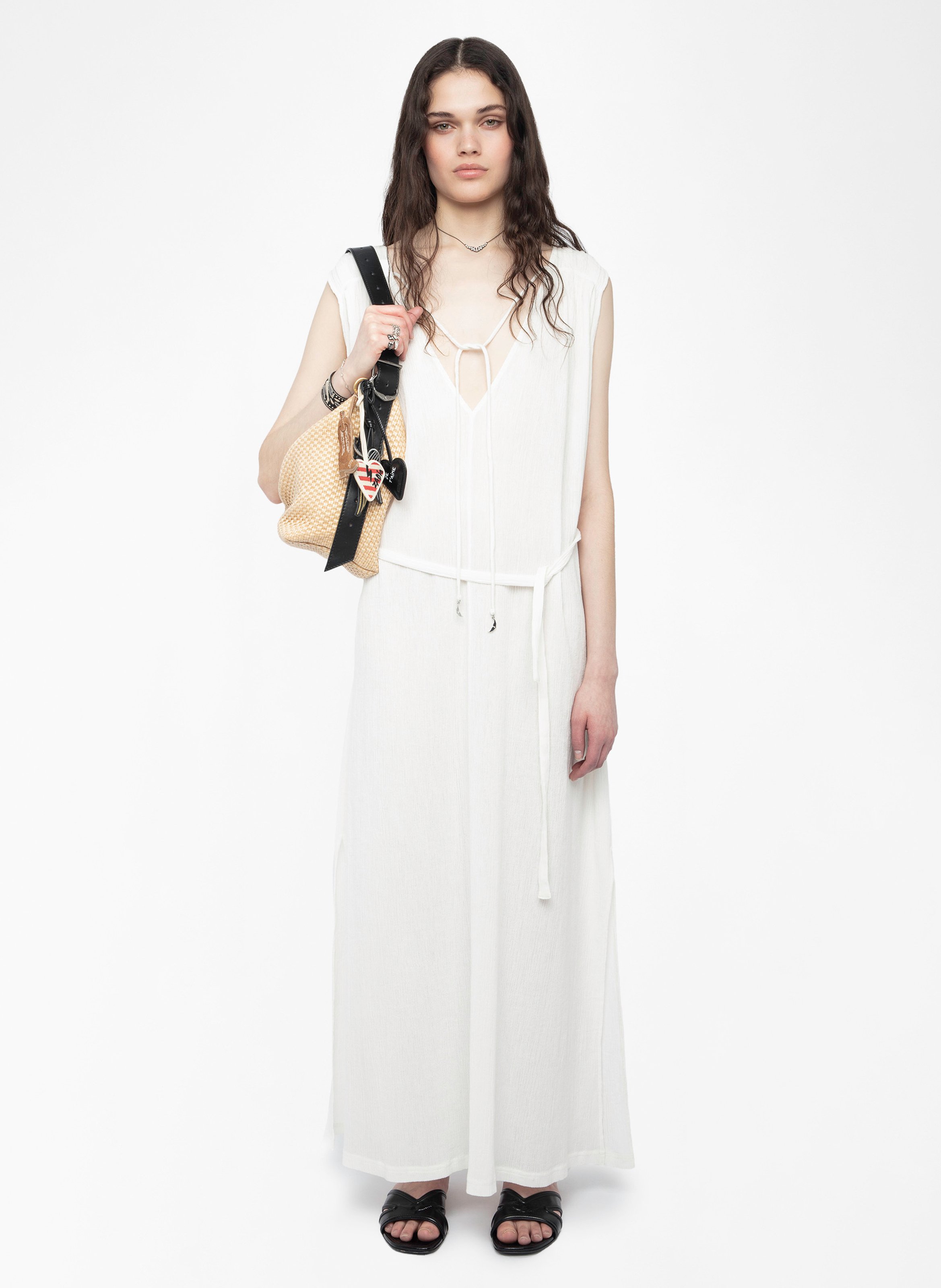 Robe longue col v ZADIG&VOLTAIRE Blanc