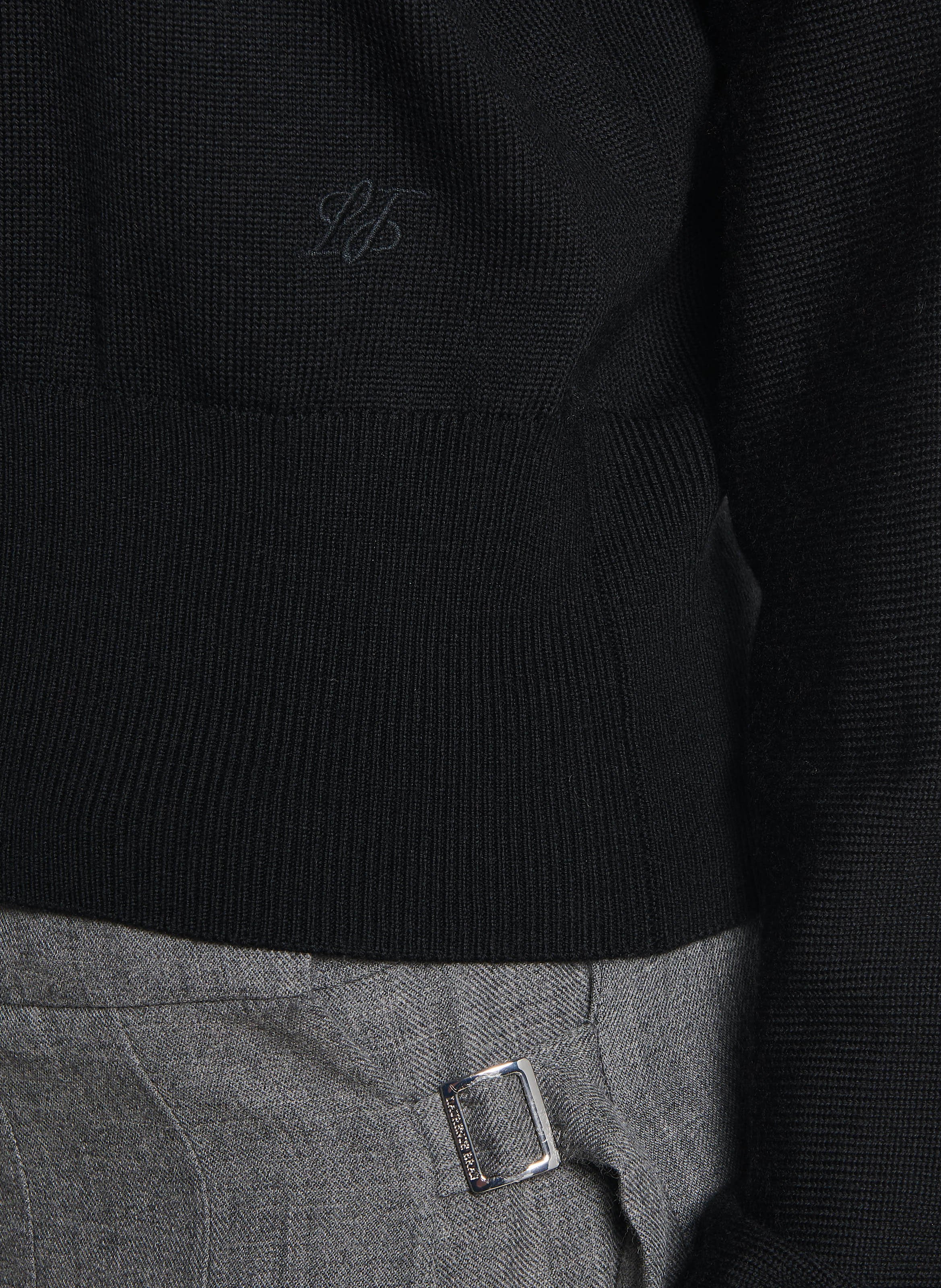 Pull oversize col rond en laine LAURENCE BRAS Noir