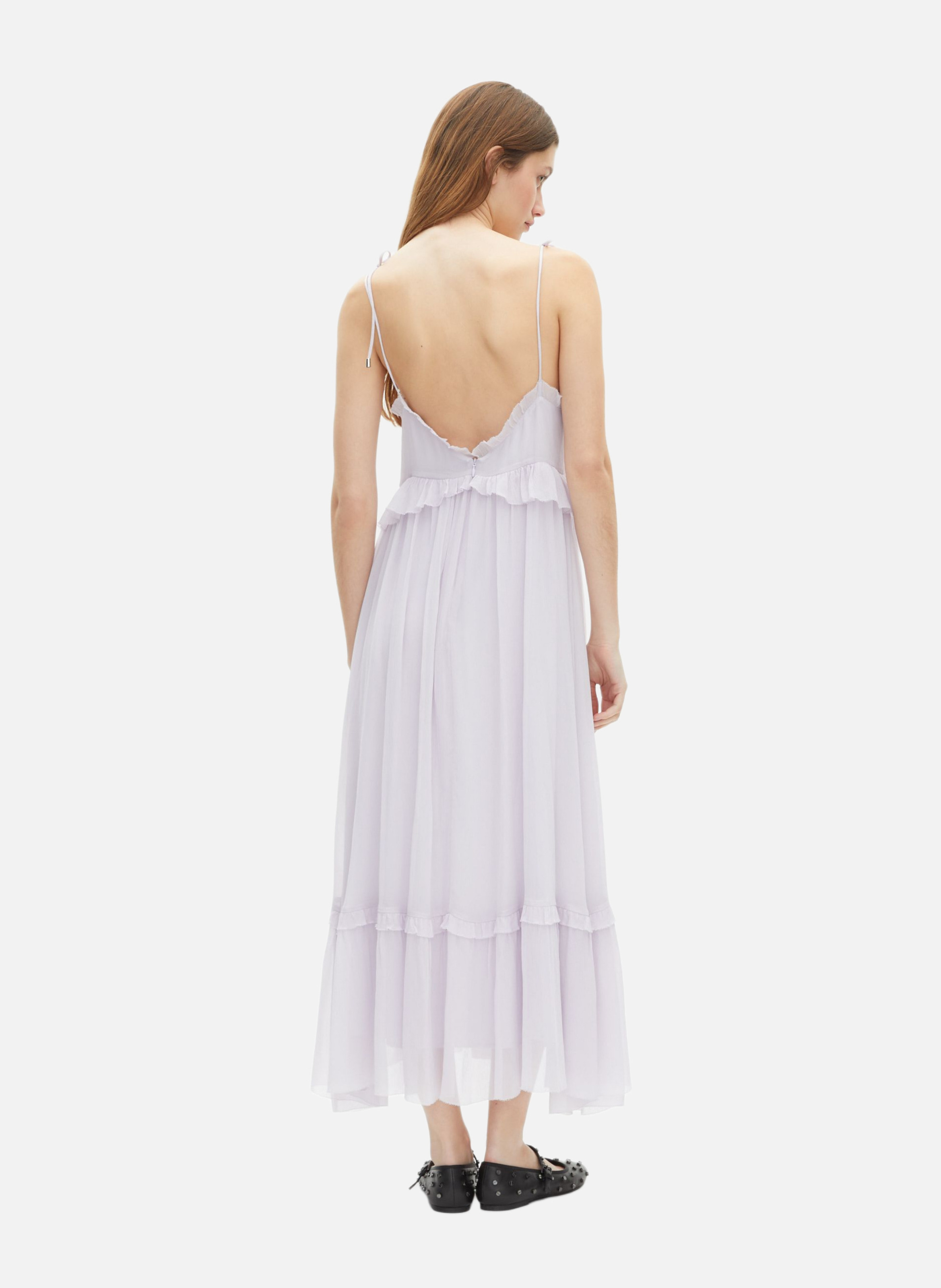 Long dress with ruffles THE KOOPLES Purple